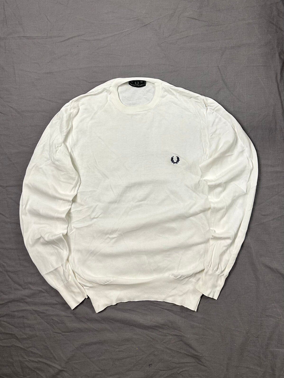 Pre-owned Fred Perry X Vintage Sweater Fred Perry 90's Casual Style Y2k In White