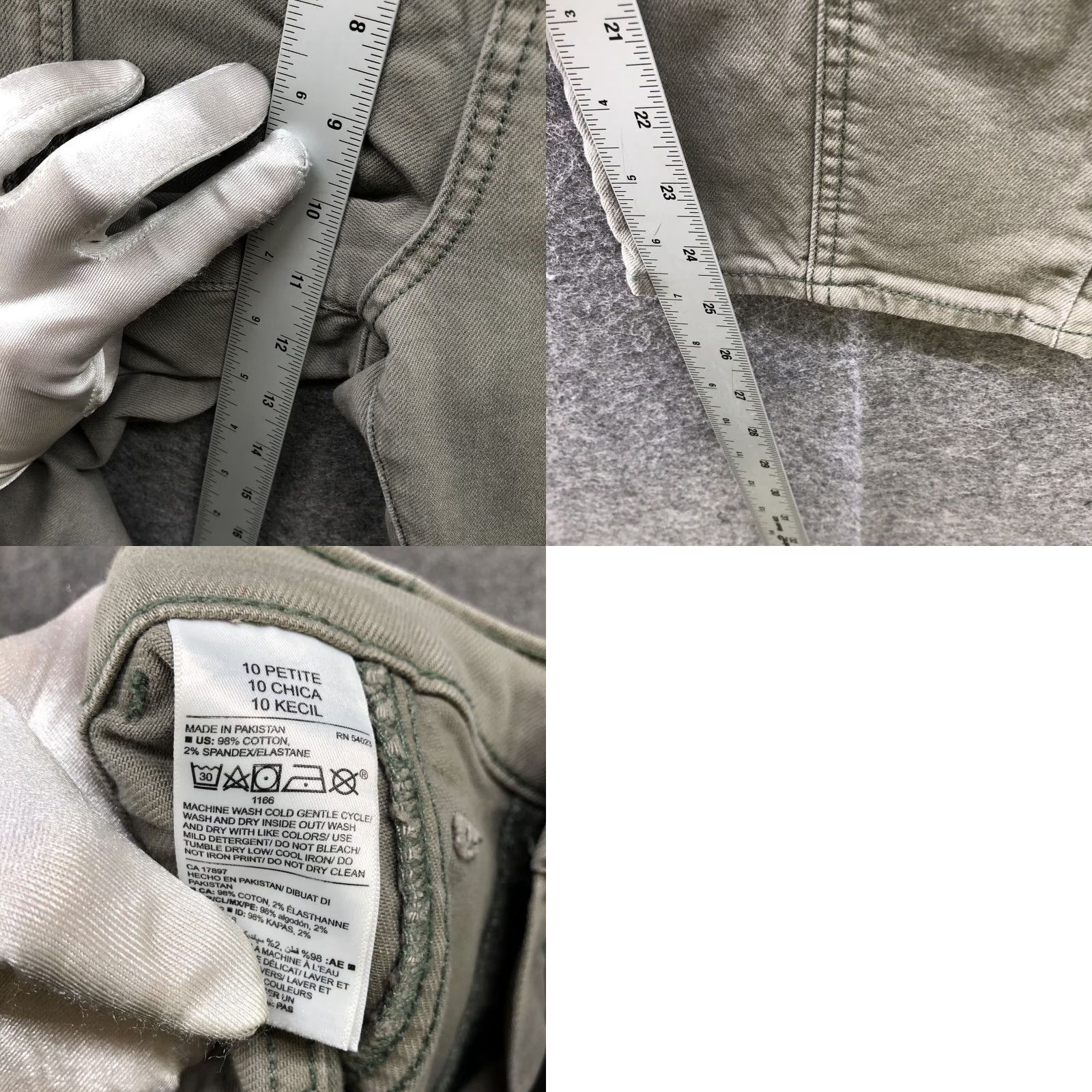 Old Navy Old Navy Sky Hi Straight Jeans Womens 10P Army Green Cropped High Rise Petite 5-Pocket Denim Cotton Blend Jeans Womens Size 32" / US 10 / IT 46 - 8 Thumbnail