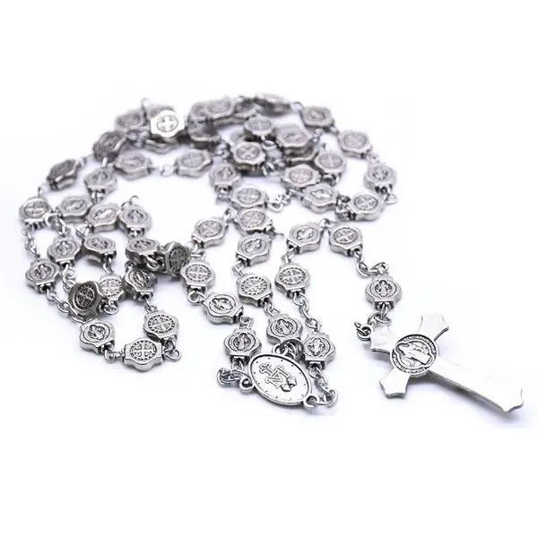 Jewelry Saint Benedict Rosary Necklace Chain Catholic Church Jesus Size ONE SIZE - 3 Thumbnail