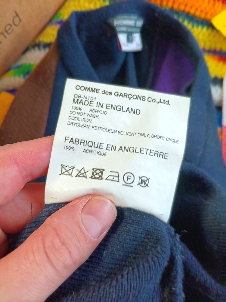 Comme des Garcons Homme Deux Tri Color Raglan Sleeve CdG v-neck sweater Size US S / EU 44-46 / 1 - 3 Thumbnail