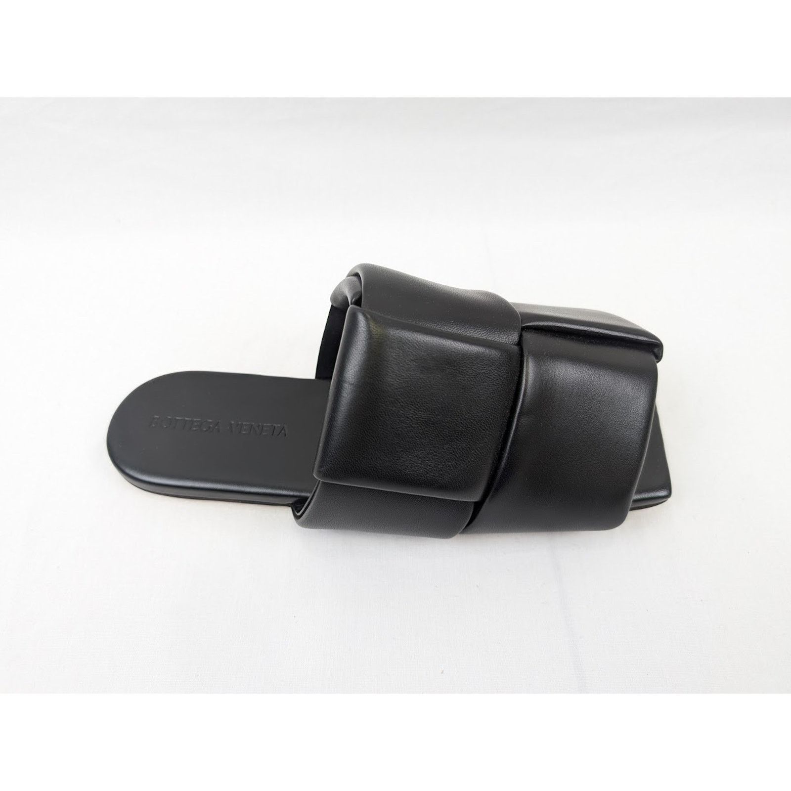 Bottega Veneta o1rshd1 Nappa Lagoon Leather Sandals in Black Size US 10 / EU 43 - 3 Thumbnail