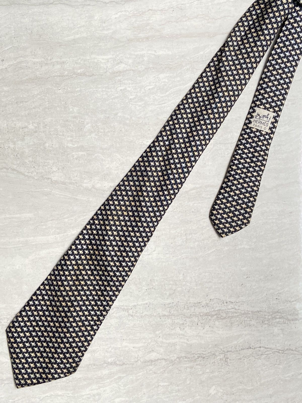 Hermes HERMES Paris Motive Tie Size ONE SIZE - 10 Thumbnail