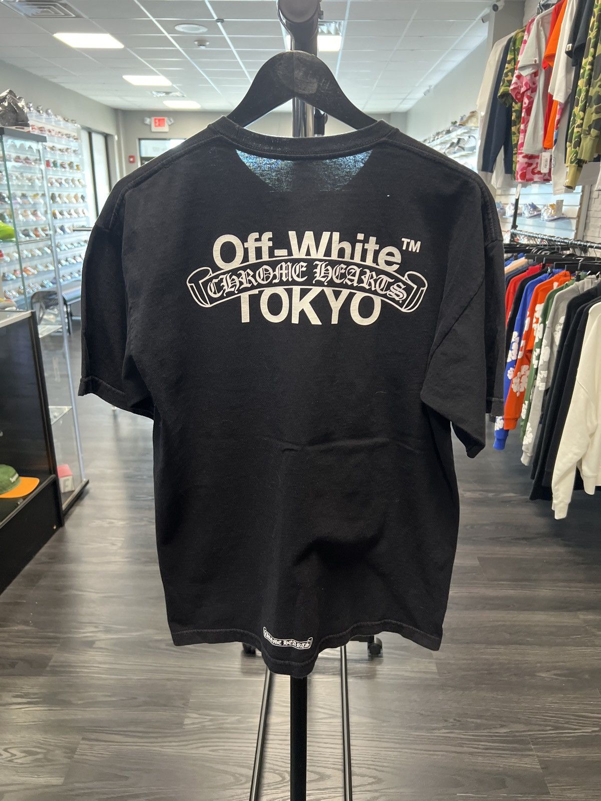 Chrome Hearts × Off-White Chrome Hearts x Off-White Tokyo Black T-shirt  (PreOwned) | Grailed