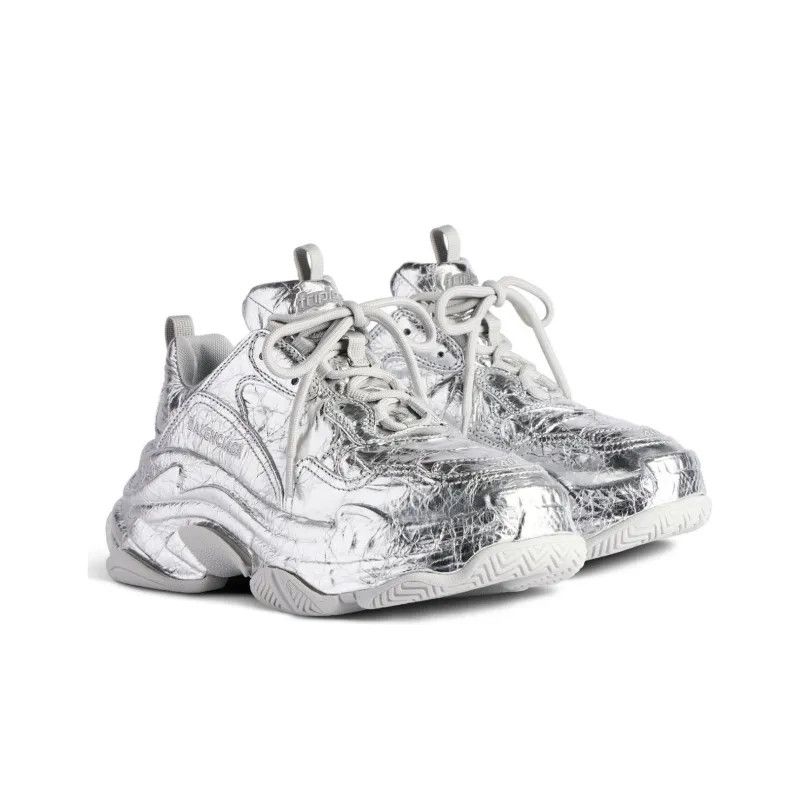 Balenciaga o1bcso1str1224 Triple S Sneakers in Silver Size US 9 / IT 39 - 3 Thumbnail