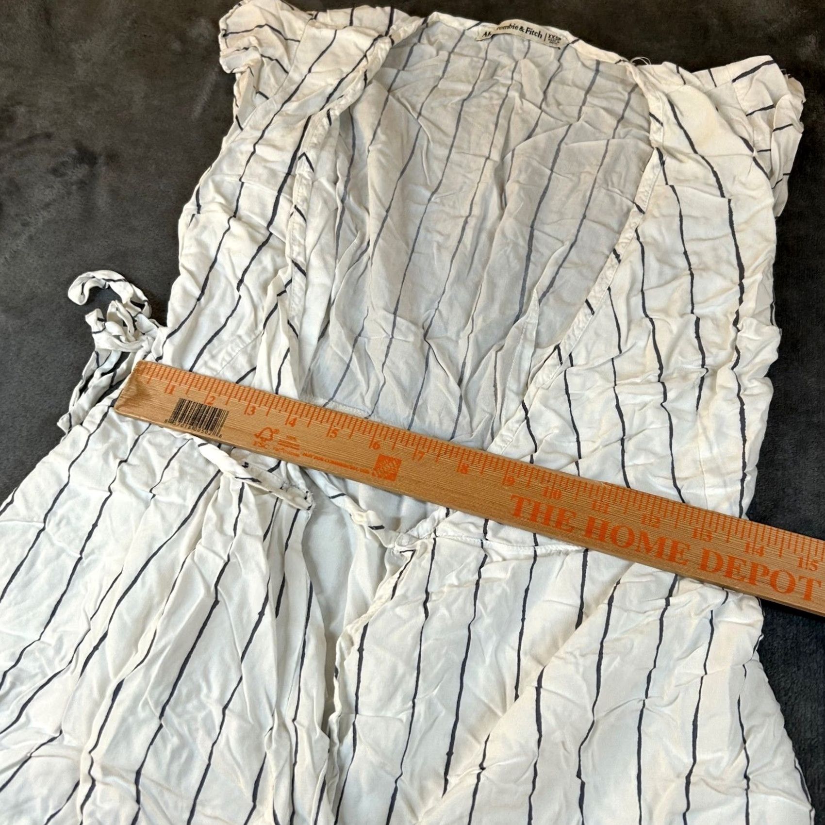Abercrombie & Fitch VINTAGE Abercrombie & Fitch Striped Wrap Dress Cover Up Ruffle Sleeves Womens XXSP Size XXS / US 00 / IT 34 - 7 Thumbnail