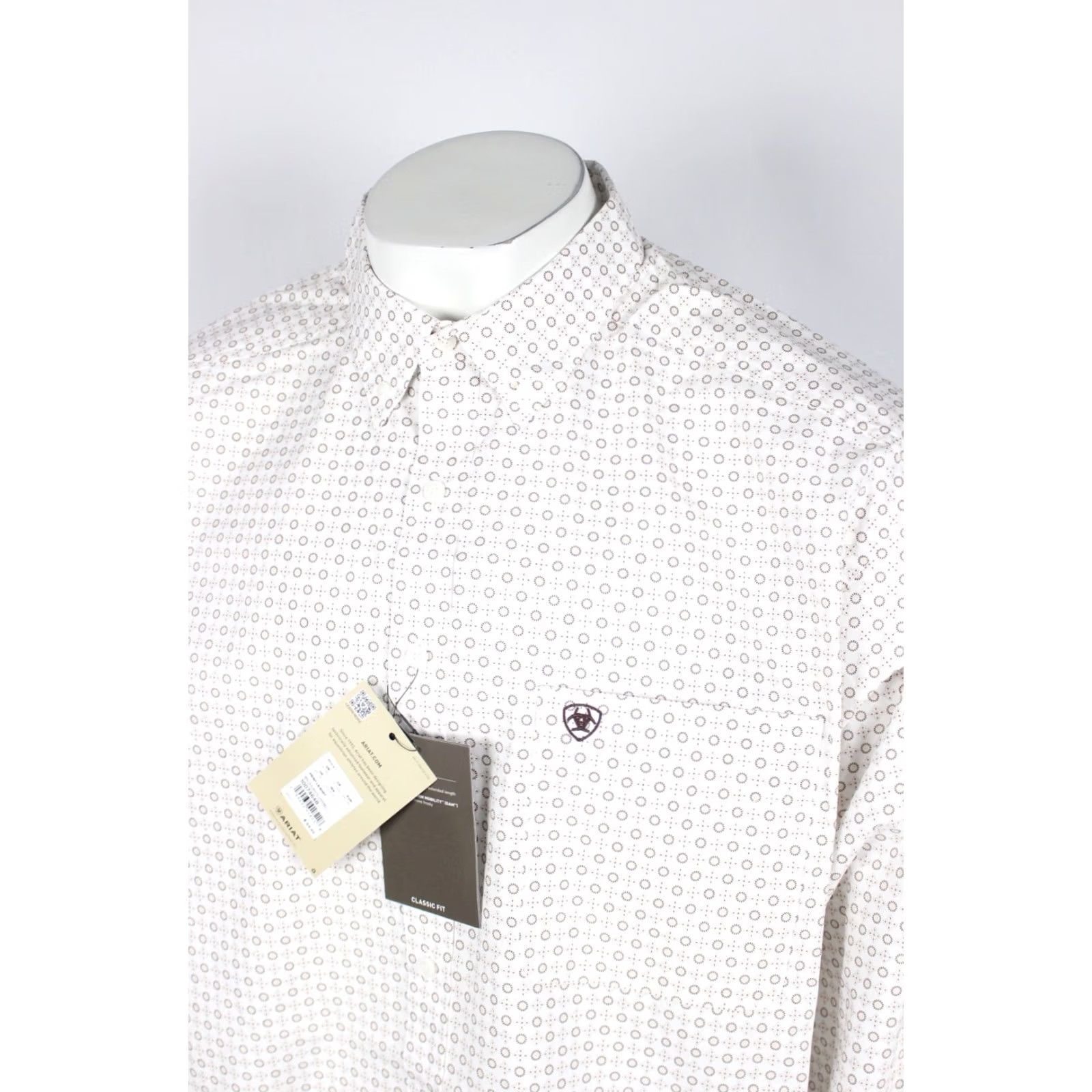 Ariat Ariat Men's Classic Fit Print Long Sleeve Button Shirt XXL Tall Malden White Size US XXL / EU 58 / 5 - 4 Thumbnail