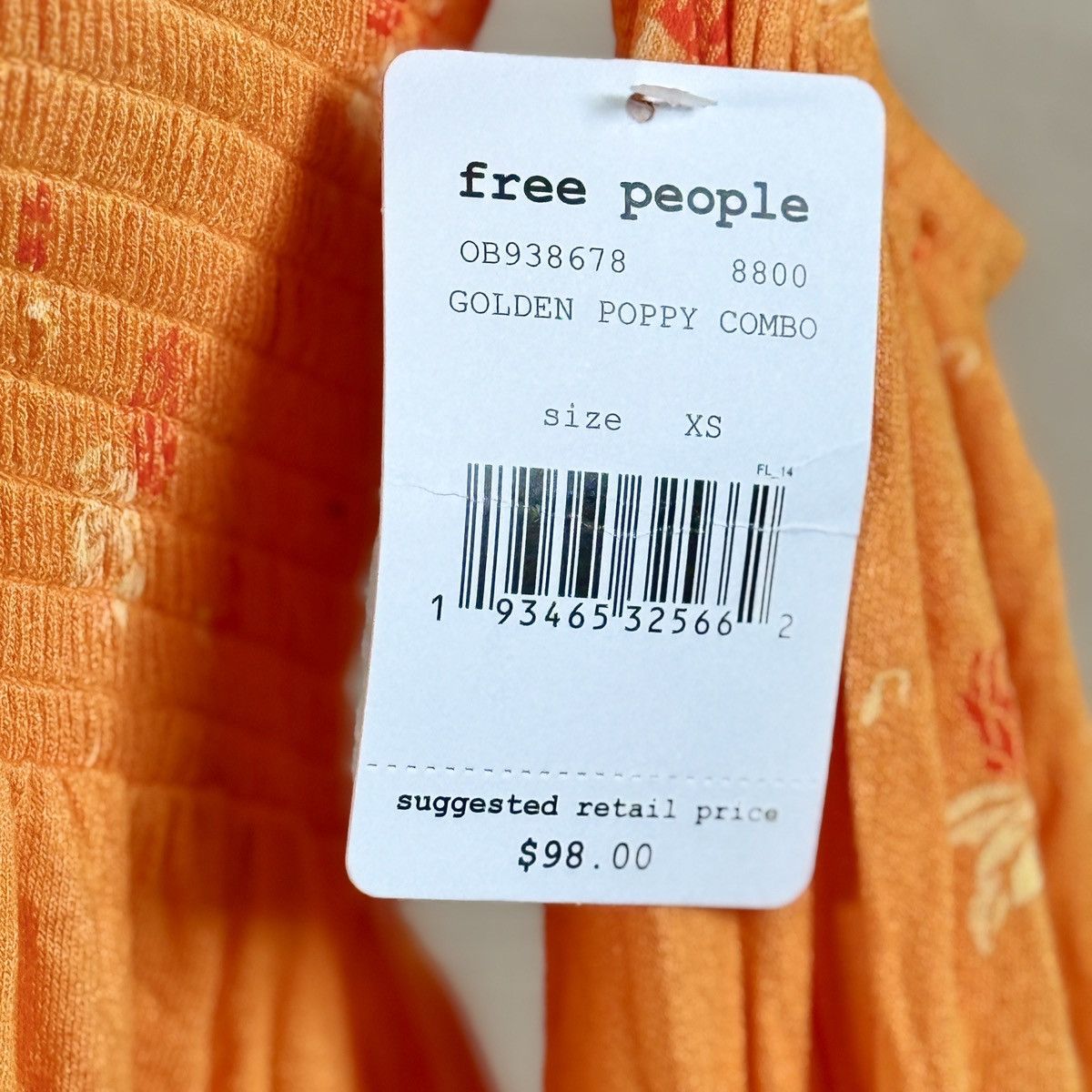Free People Free People Golden Poppy Off Shoulder Smocked Bell Tunic Size XS / US 0-2 / IT 36-38 - 4 Thumbnail