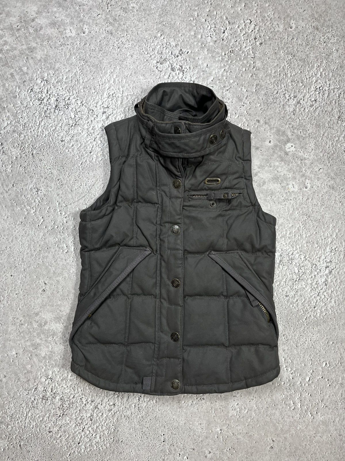 Superdry Superdry Womens Padded Vest Grey Motorcycle Style Size XS / US 0-2 / IT 36-38 - 1 Thumbnail