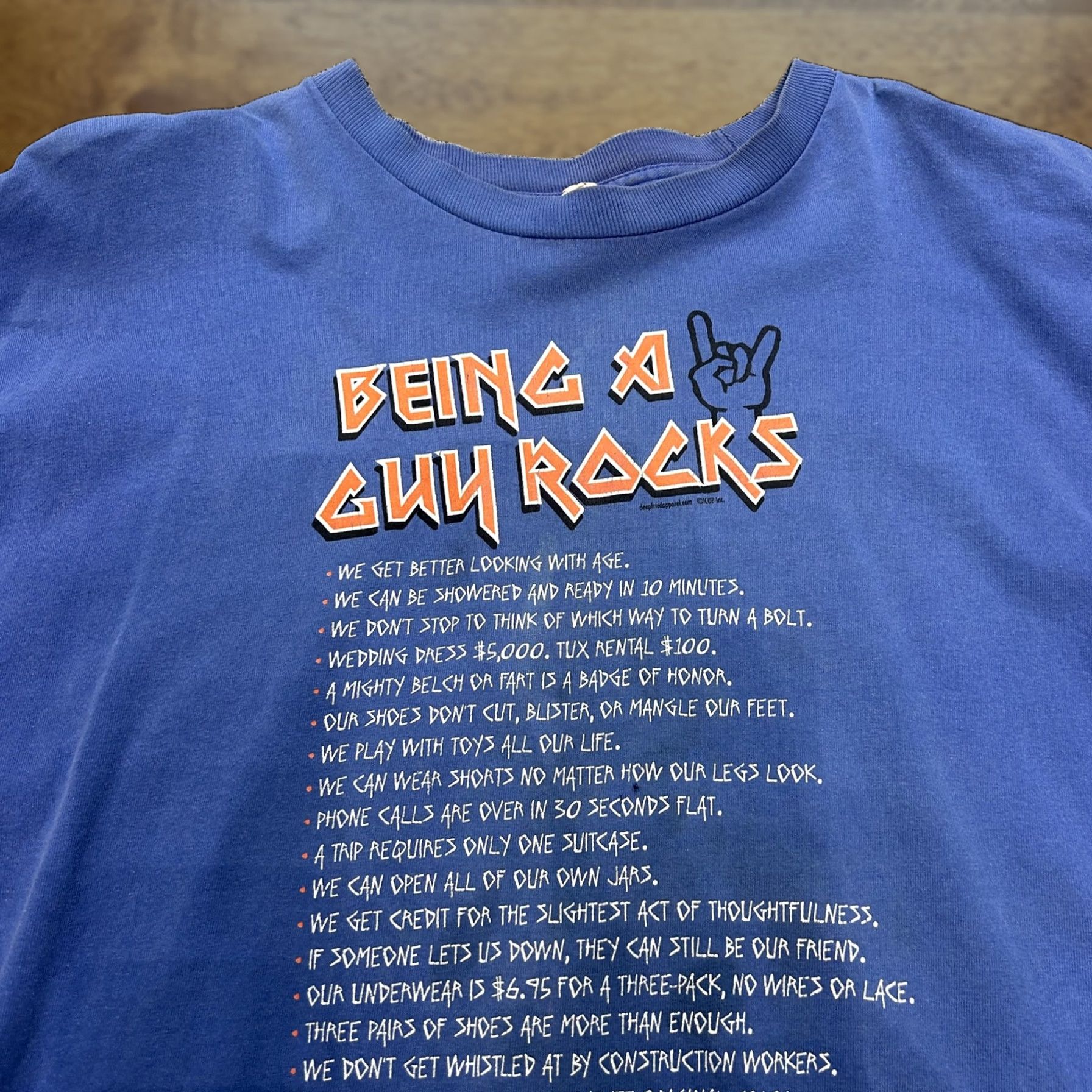 Vintage Being A Guy Rocks Shirt Mens 3XL Blue Funny Humor Graphic Tee Rock T-Shirt Size US XXL / EU 58 / 5 - 1 Thumbnail