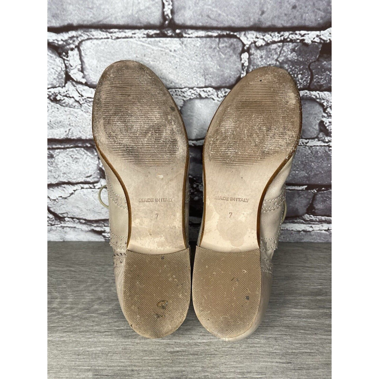 Other Garnet Hill Taupe Nude Felisa Soft Oxfords Wing Tip Shoes Wo Size US 7 / IT 37 - 23 Thumbnail
