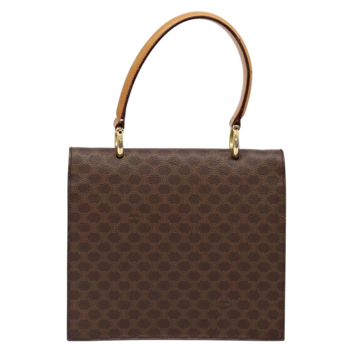 Celine CELINE Macadam Canvas Hand Bag Pvc Leather Brown Gold Size ONE SIZE - 3 Thumbnail