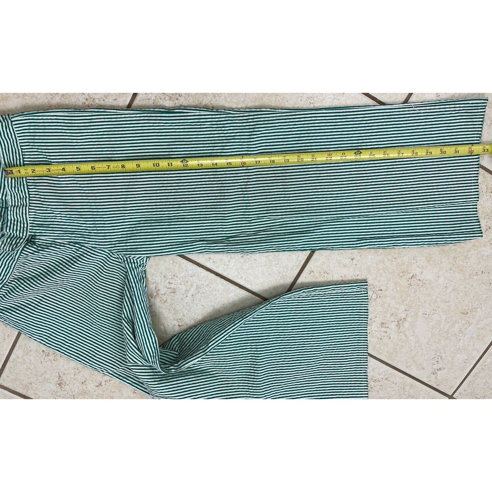 Marni Marni Green White Striped Wide-Leg Pants Size 40 IT Culottes Size 27" / US 4 / IT 40 - 11 Thumbnail