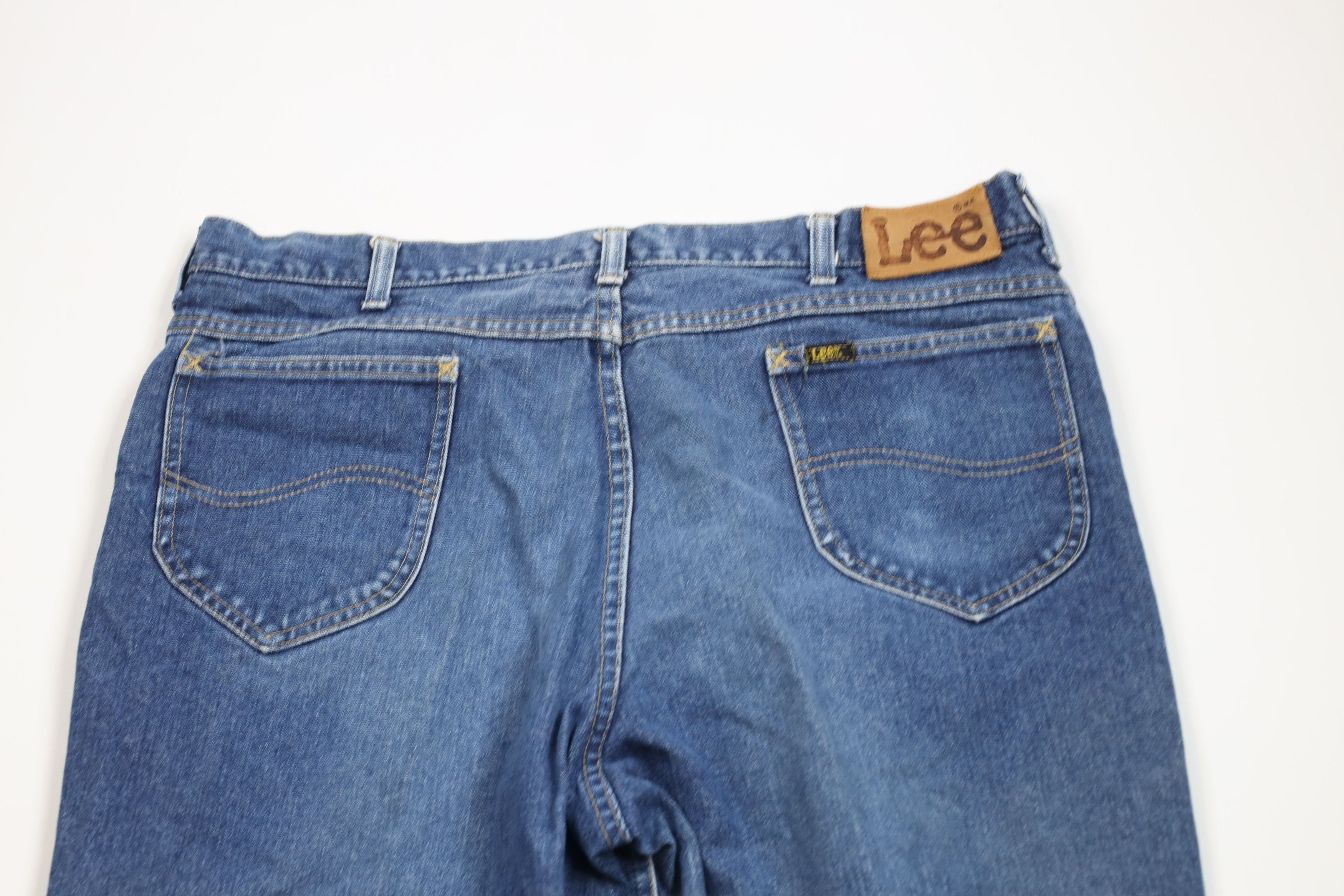 Lee × Vintage Vintage 70s Lee Flared Wide Leg Denim Jeans Blue Cotton USA Size US 38 / EU 54 - 10 Thumbnail