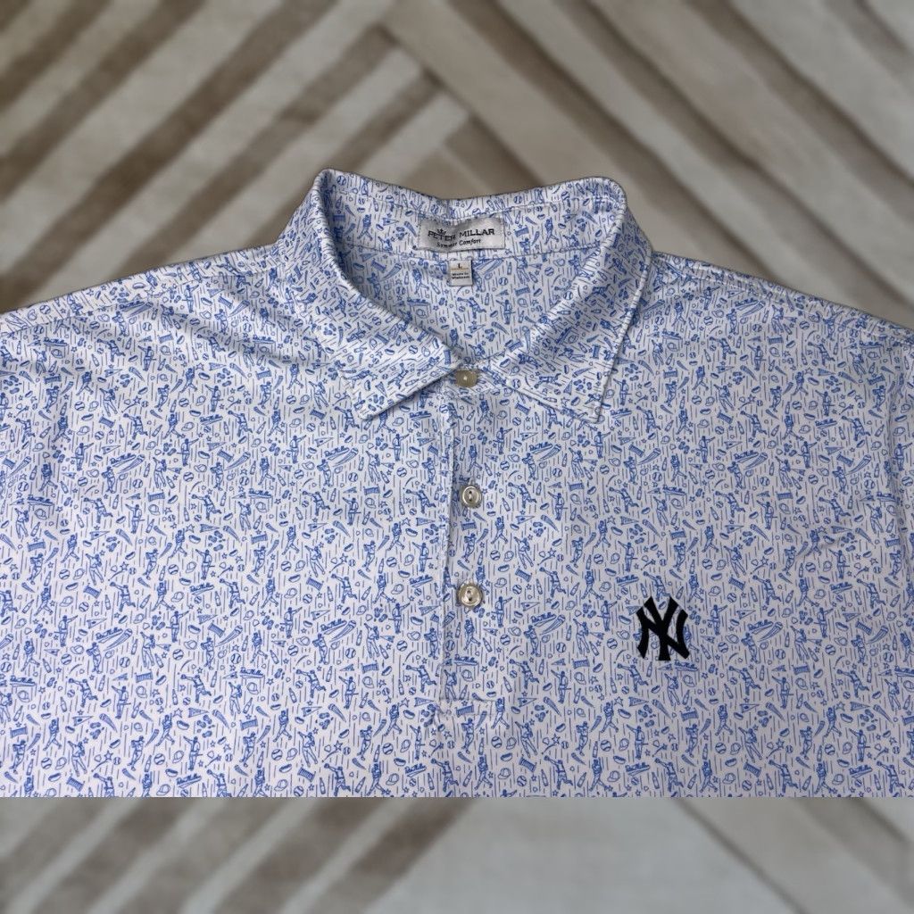 Peter Millar PETER MILLAR Summer Comfort Polo Shirt AOP Large Mens Sports Golf Multicolor Polyester Short Sleeve Logo Casual Size US L / EU 52-54 / 3 - 1 Thumbnail
