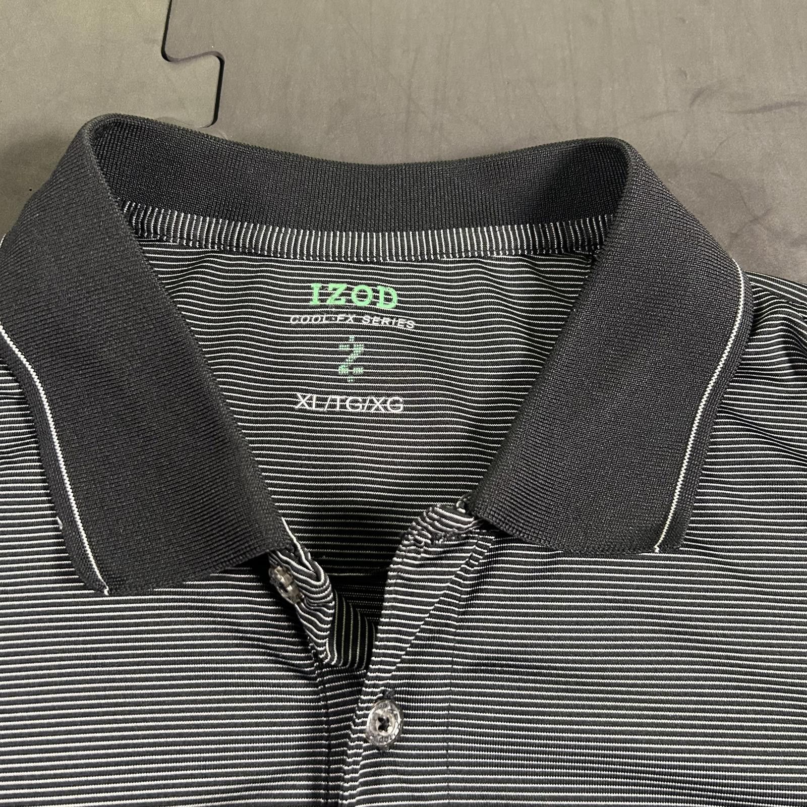 Izod IZOD Men's Black striped Golf Polo Shirt XL Size US XL / EU 56 / 4 - 3 Thumbnail