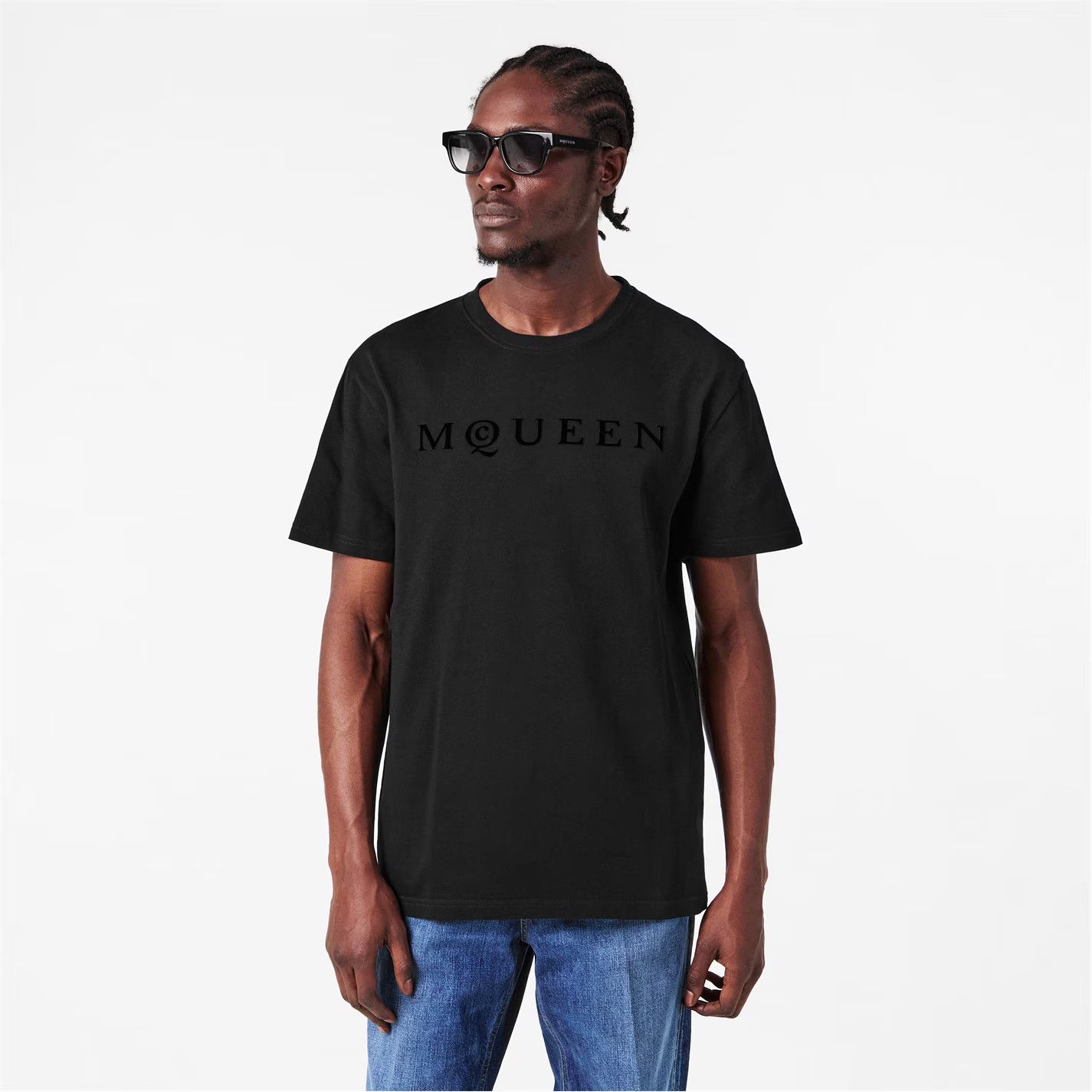 Alexander McQueen o1g2r1mq0326 Alex Flock T-Shirt in Black Size US L / EU 52-54 / 3 - 3 Thumbnail
