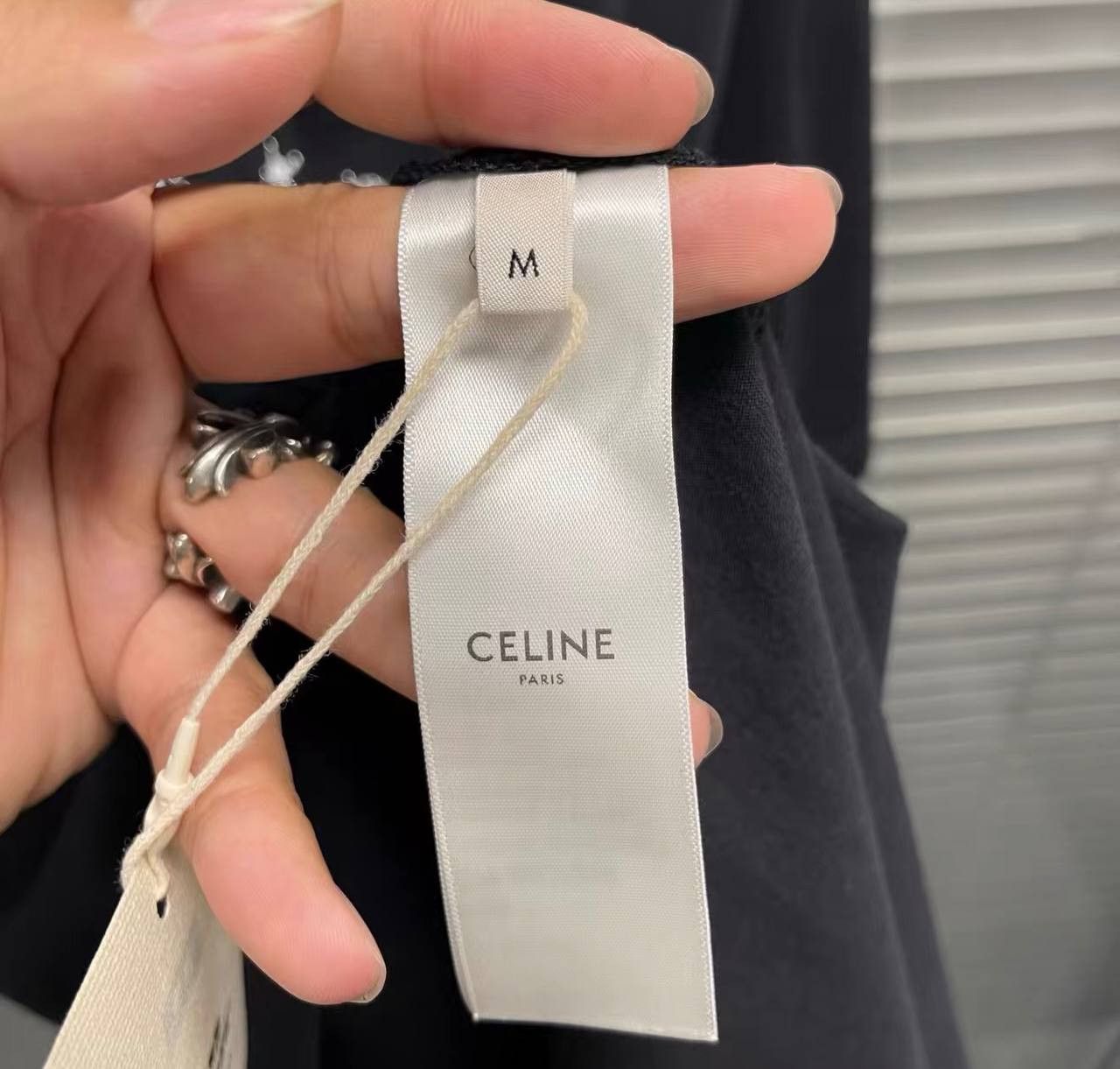 Celine Celine black short sleeve t-shirt with studs Size US M / EU 48-50 / 2 - 2 Thumbnail