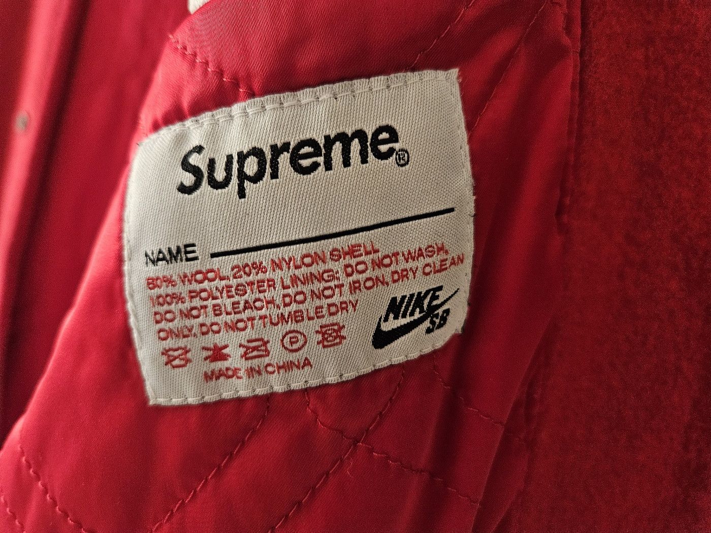 Nike × Supreme Supreme x Nike Varsity Jacket Size US XL / EU 56 / 4 - 7 Thumbnail