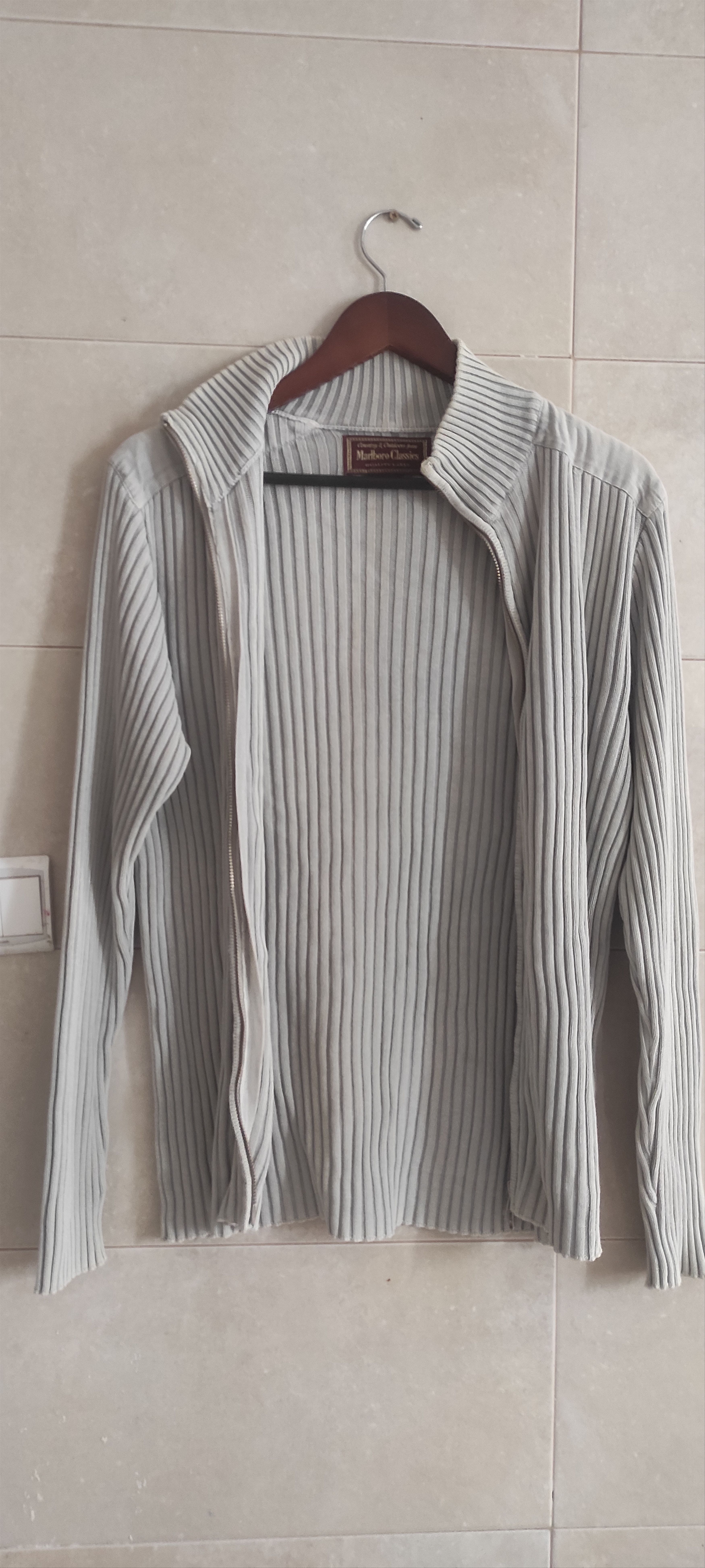 Marlboro Marlboro Classic Y2K Knit Rib Striped Zip Up Sweater Size US M / EU 48-50 / 2 - 13 Thumbnail