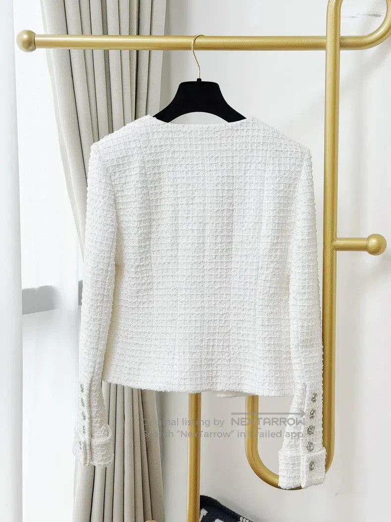 Chanel Chanel White soft tweed round-neck long-sleeved jacket Size XS / US 0-2 / IT 36-38 - 3 Thumbnail