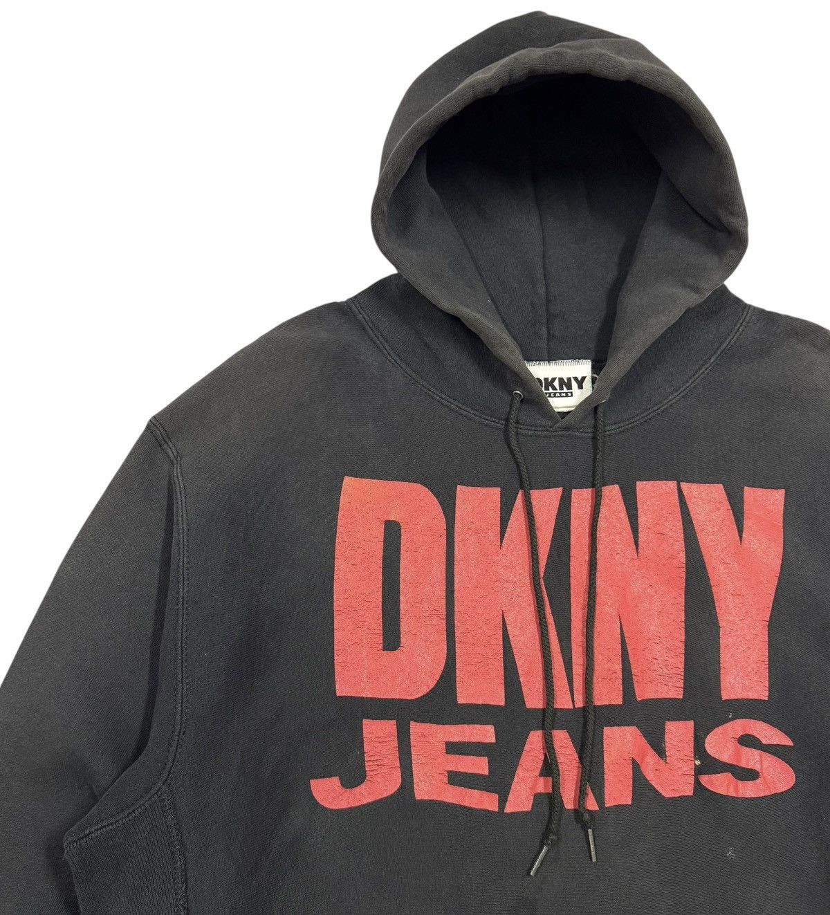 DKNY Vtg🔥90’s DKNY Jeans Reverse Weave Sunfaded Pullover Hoodies Size US L / EU 52-54 / 3 - 7 Thumbnail
