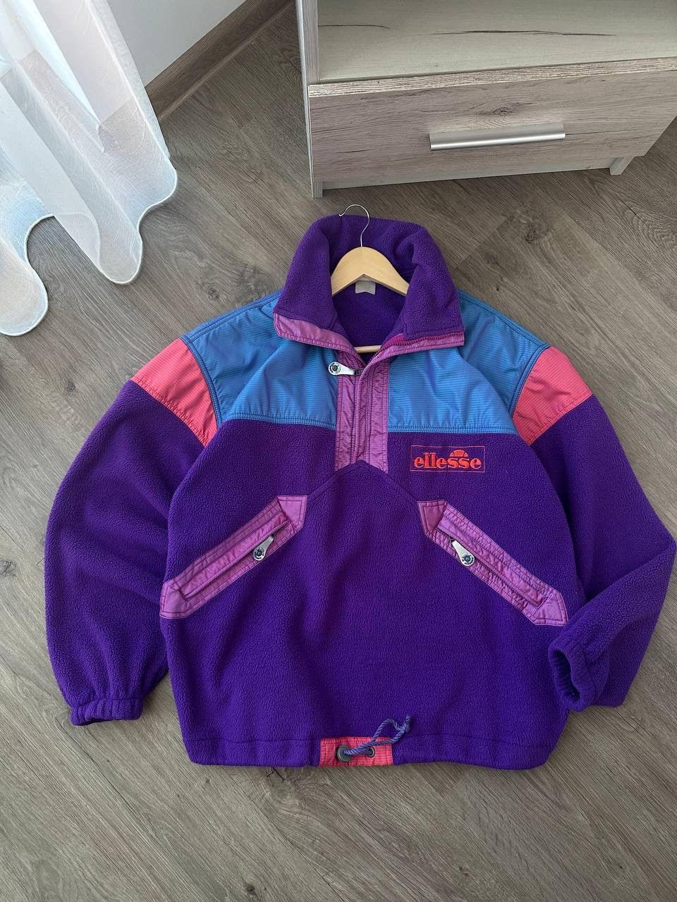 Ellesse × Vintage Vintage Ellesse Violet Outdoor Polartec Fleece Anorak Jacket Size US L / EU 52-54 / 3 - 5 Thumbnail