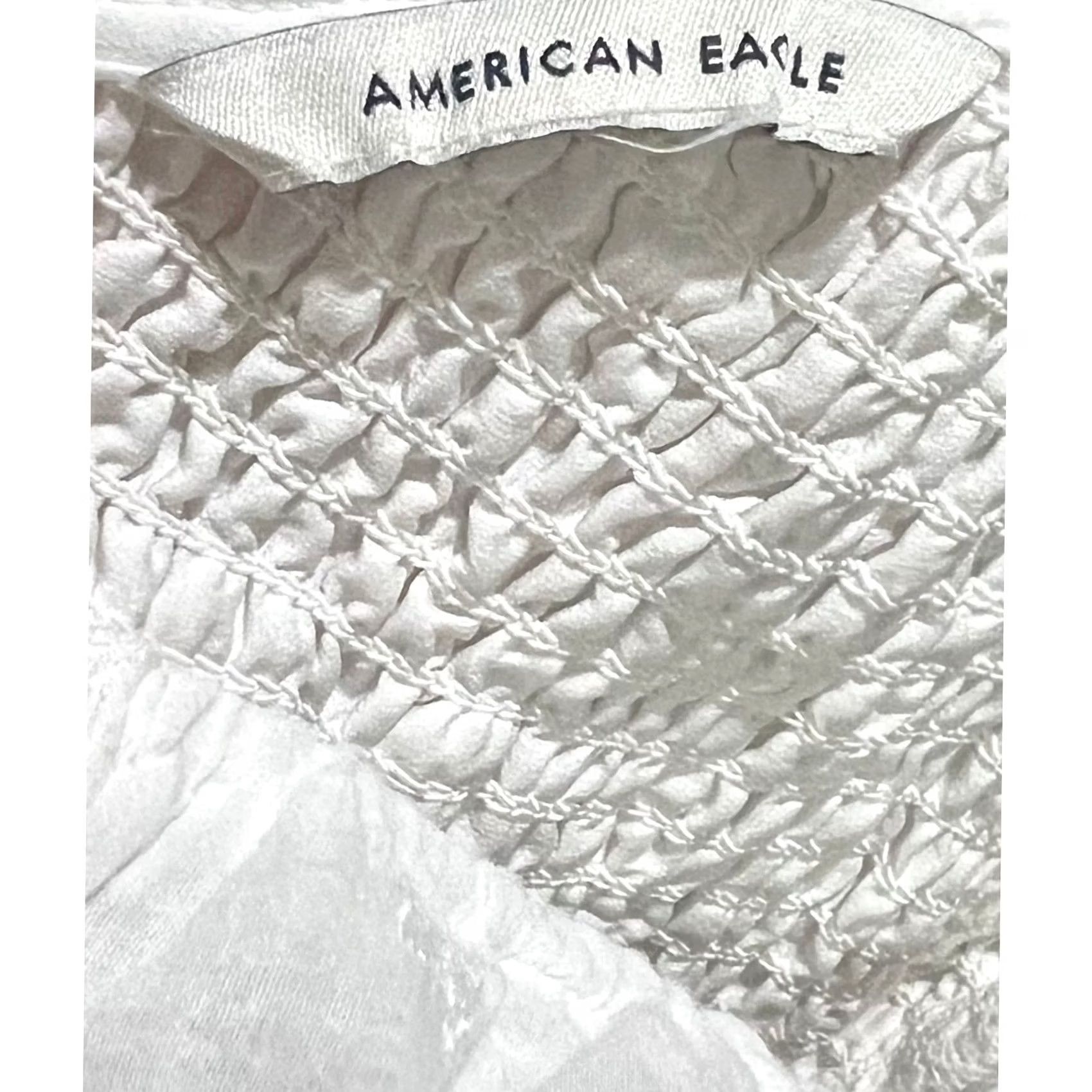 American Eagle Outfitters American Eagle Women's S White Cotton Gauze Smocked Mini Dress Fairy Casual Size S / US 4 / IT 40 - 6 Thumbnail