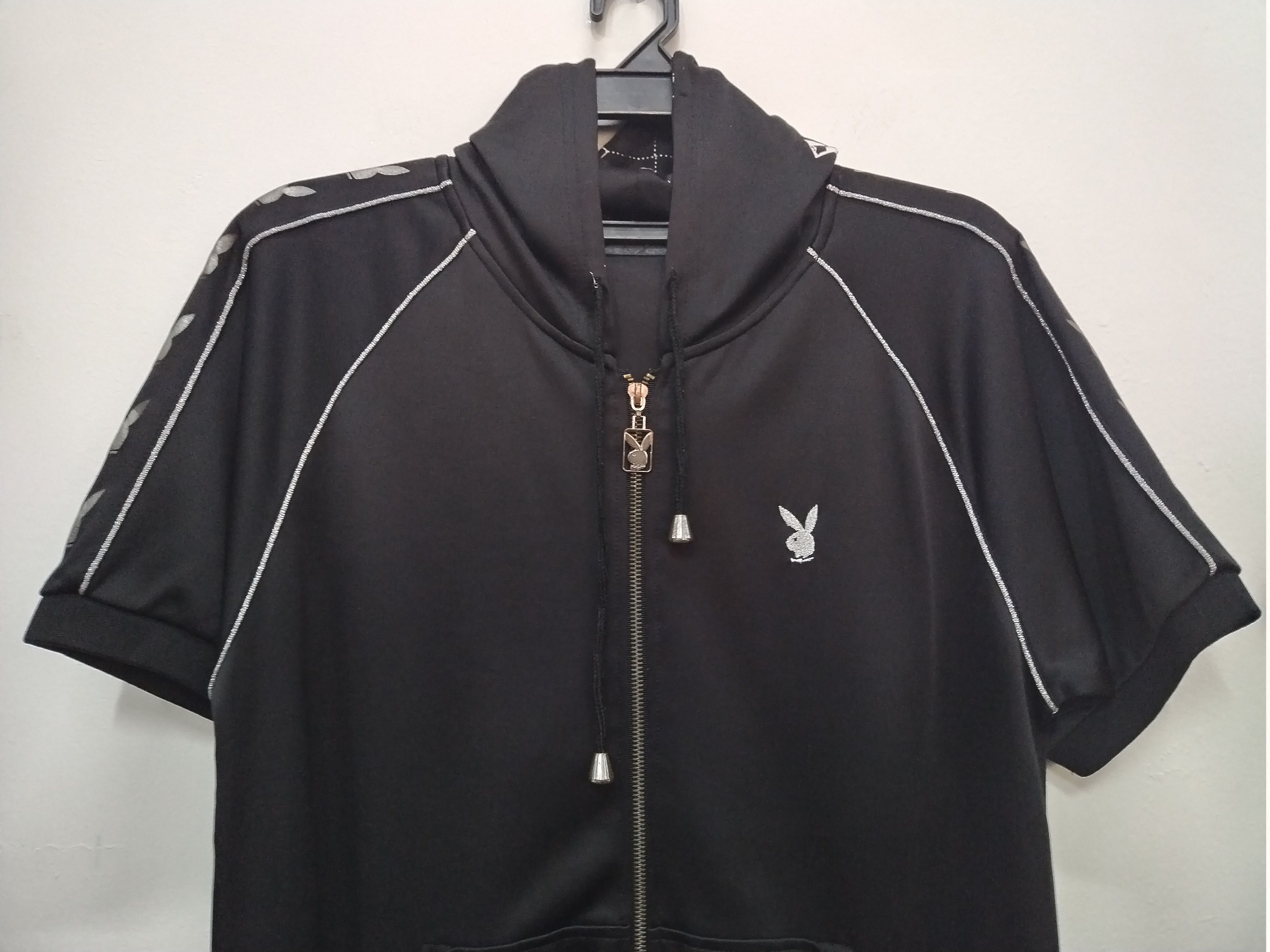 Playboy × Vintage 💥Hoodie S/sleeve zipper Playboy Nice big ori crack print Size L / US 10 / IT 46 - 4 Thumbnail