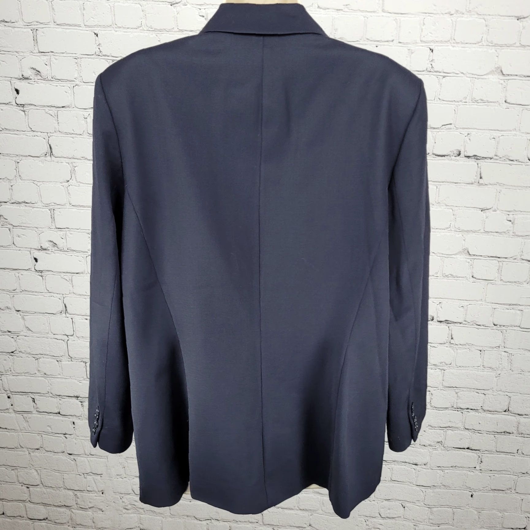 Talbots VINTAGE Talbots Blue Italian Wool Stretch 3 Button Peak Blazer USA Made Size 14 Jacket Women Size XL / US 12-14 / IT 48-50 - 2 Thumbnail