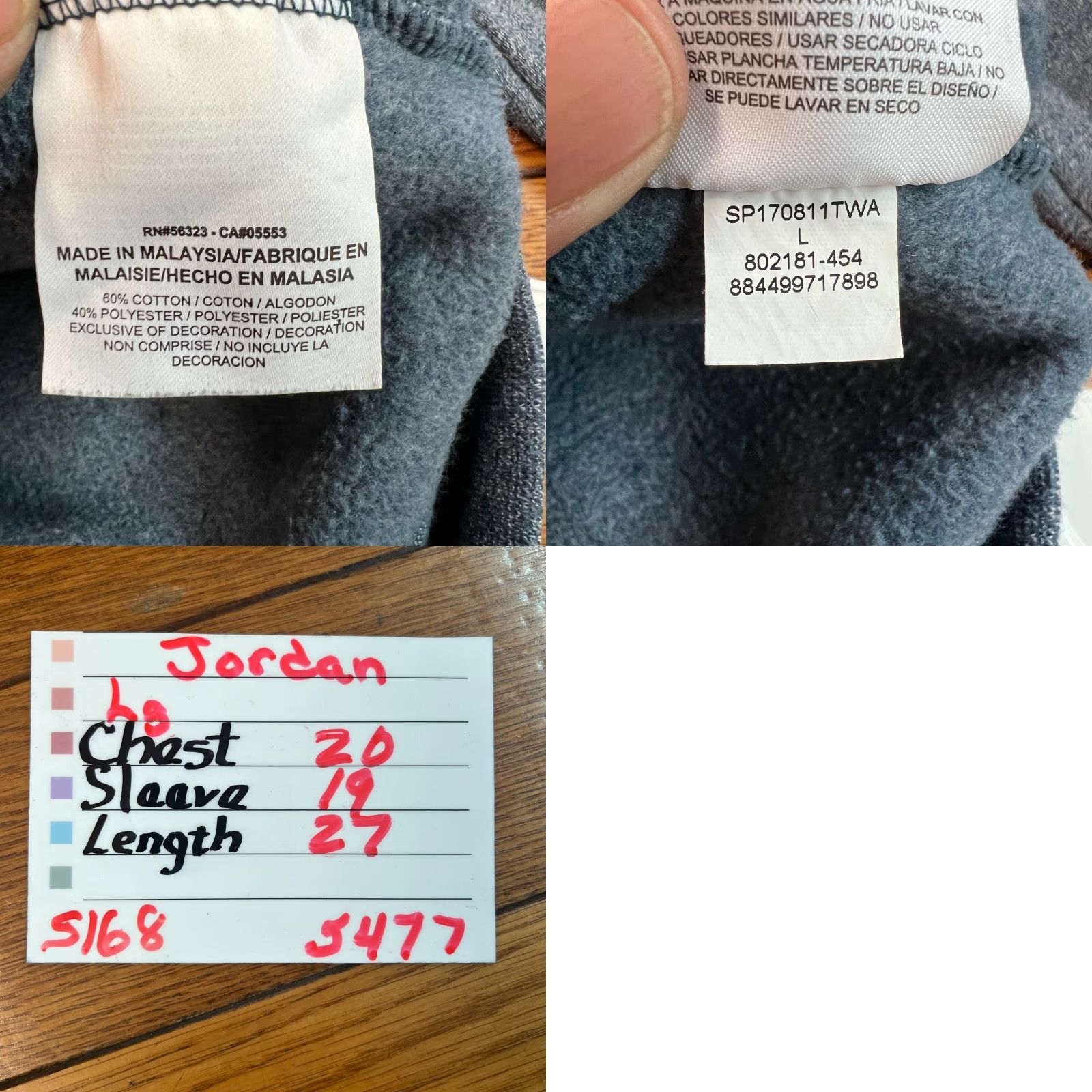 Jordan Brand Jordan Air Mens Crew Neck Icon Fleece Blue Pullover Sweatshirt Size L Size US L / EU 52-54 / 3 - 8 Thumbnail