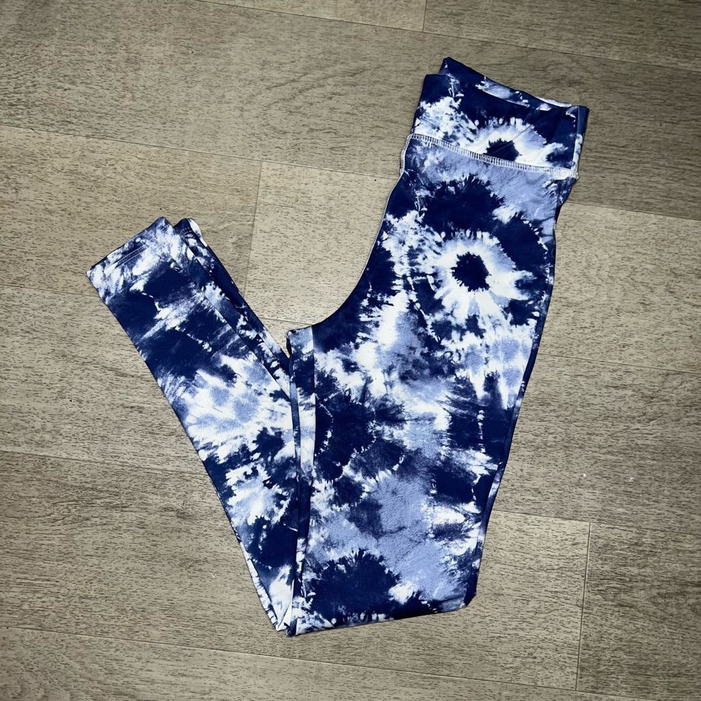 Preach Peach Love California, Blue & White Tie Dyed Boho Hippy Legg Size 27" / US 4 / IT 40 - 11 Thumbnail