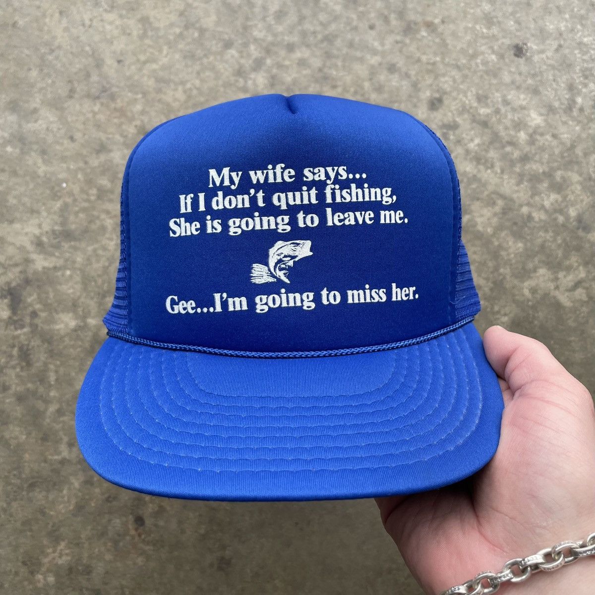 Vintage Vintage Funny Fishing Saying SnapBack Trucker Hat 90s Humor Size ONE SIZE - 2 Thumbnail