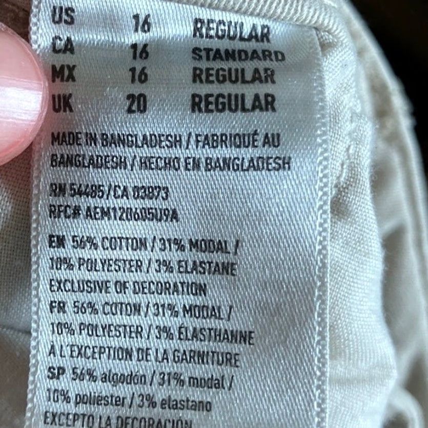American Eagle Outfitters American Eagle Womens Pants Tan Mid Rise Skinny Super Stretch X 16 Regular Size 25" / US 0 / IT 36 - 6 Thumbnail