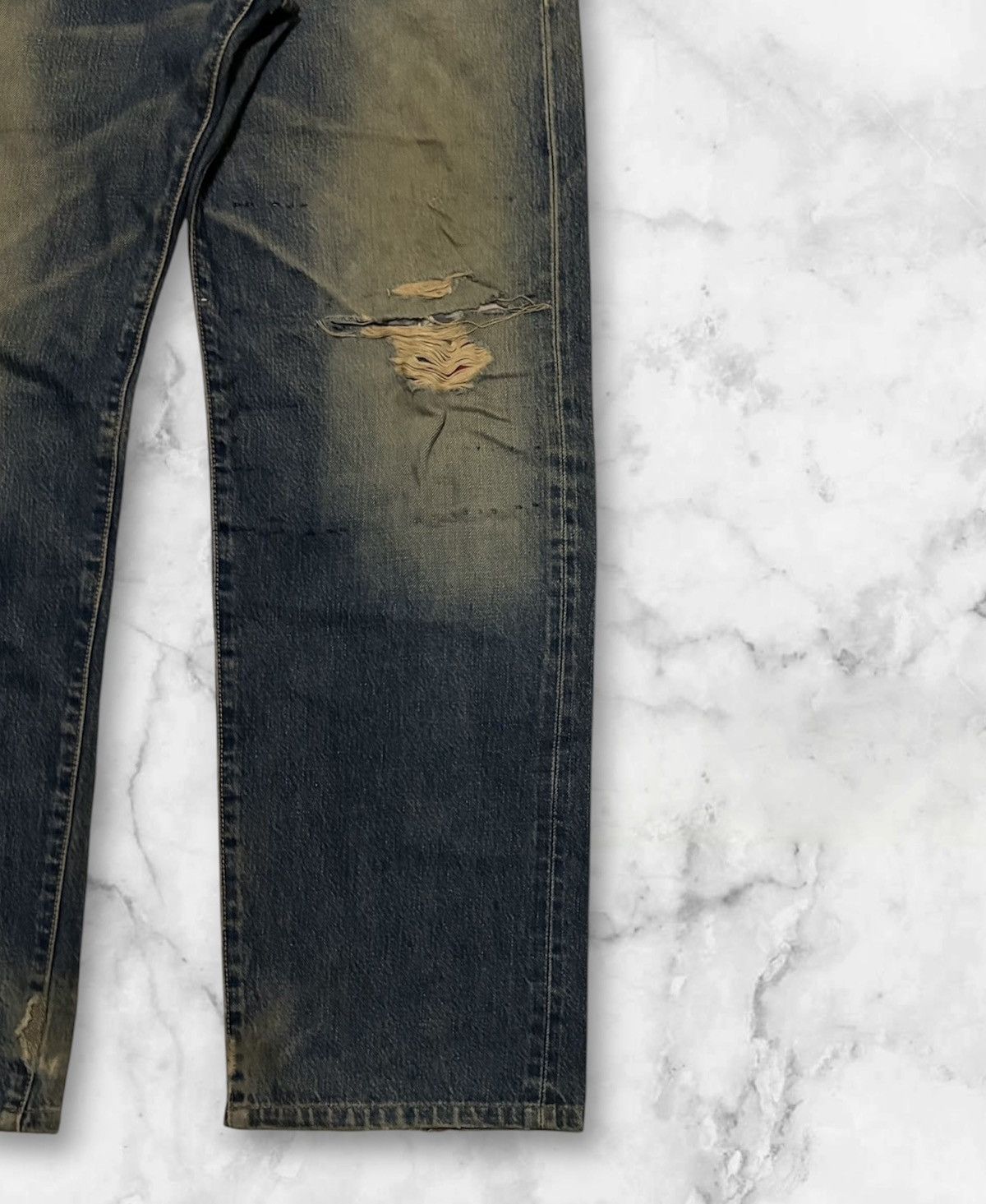 Edwin × Vintage Japanese Edwin Streetwear Jeans Distressed Denim Size US 32 / EU 48 - 6 Thumbnail