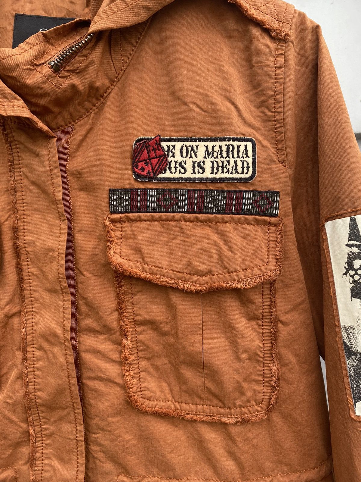Japanese Brand SI Bien Burn Orange Parka Gothic Patch Japanese Distressed Size US L / EU 52-54 / 3 - 4 Thumbnail