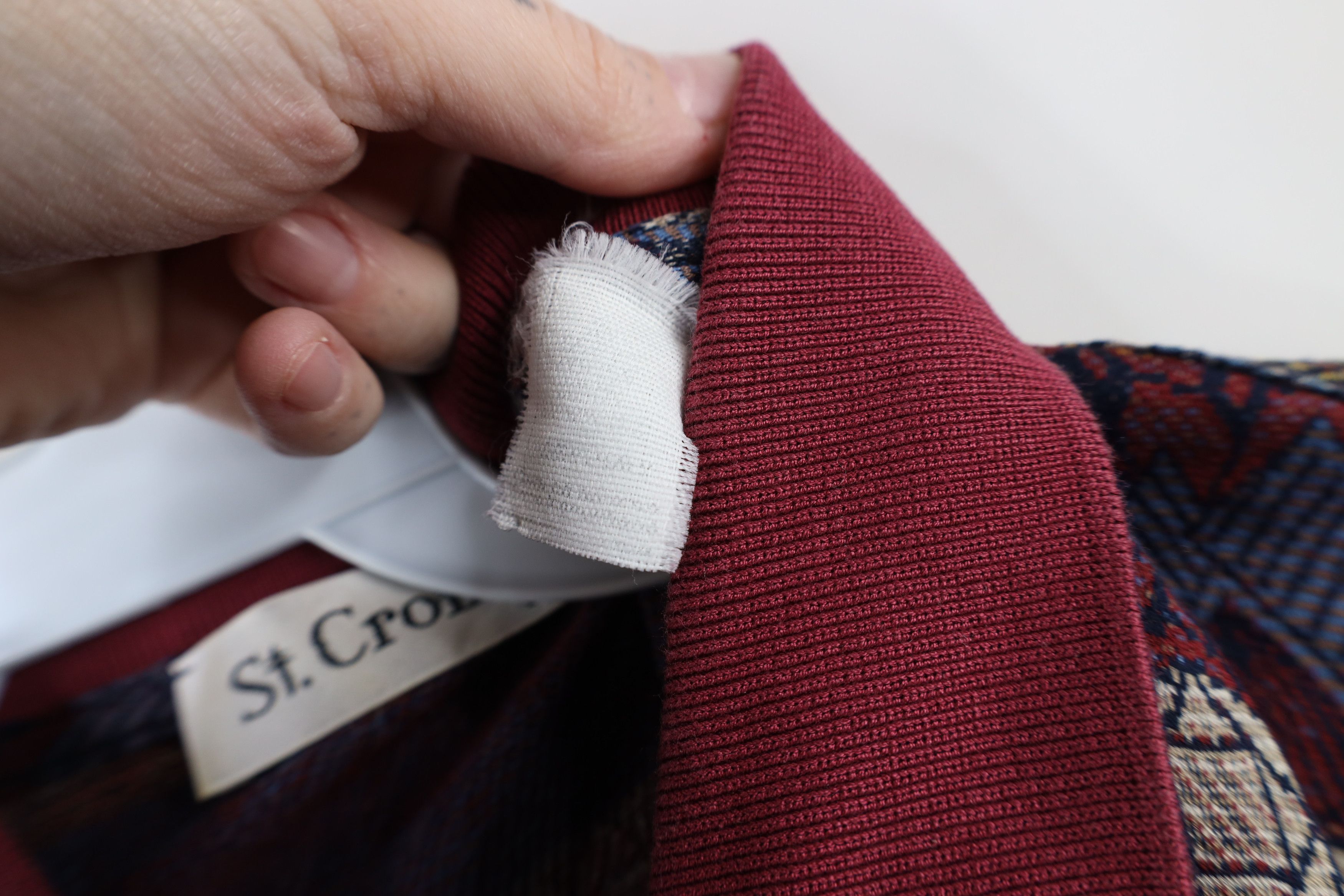 St. Croix × Vintage Vintage 90s St Croix Coogi Style Geometric Knit Polo Shirt Size US L / EU 52-54 / 3 - 7 Thumbnail