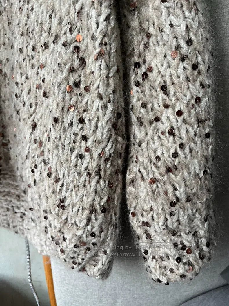 Brunello Cucinelli Brunello Cucinelli Fully sequined large stitch mohair swea Size M / US 6-8 / IT 42-44 - 3 Thumbnail