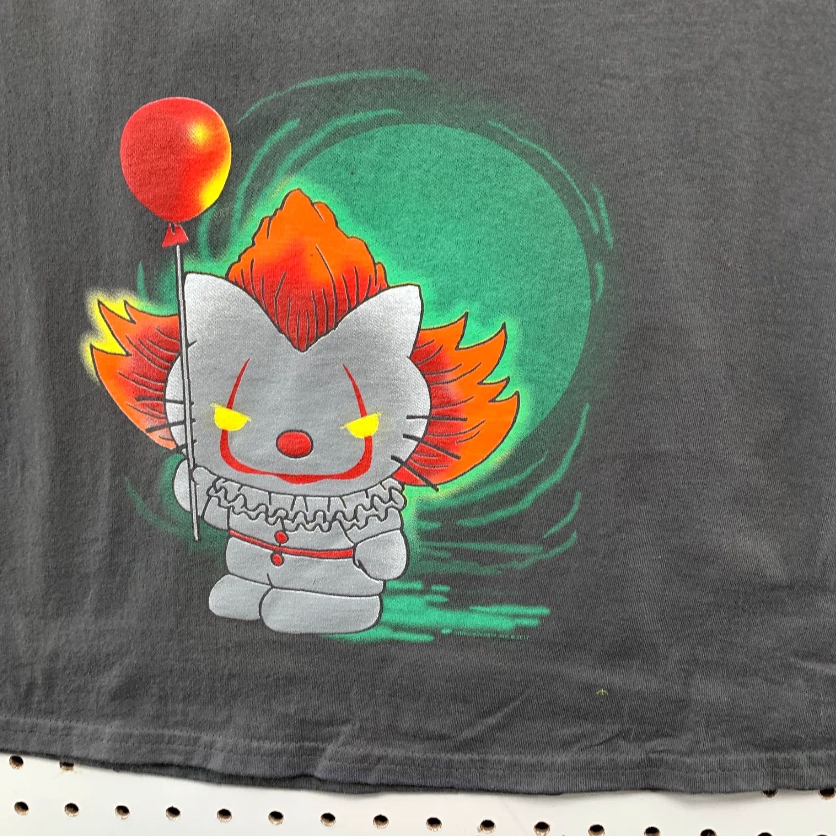 Hanes Anime Los Angeles Test Print Shirt Mens XL Gray Hello Kitty Pennywise Size US XL / EU 56 / 4 - 5 Thumbnail