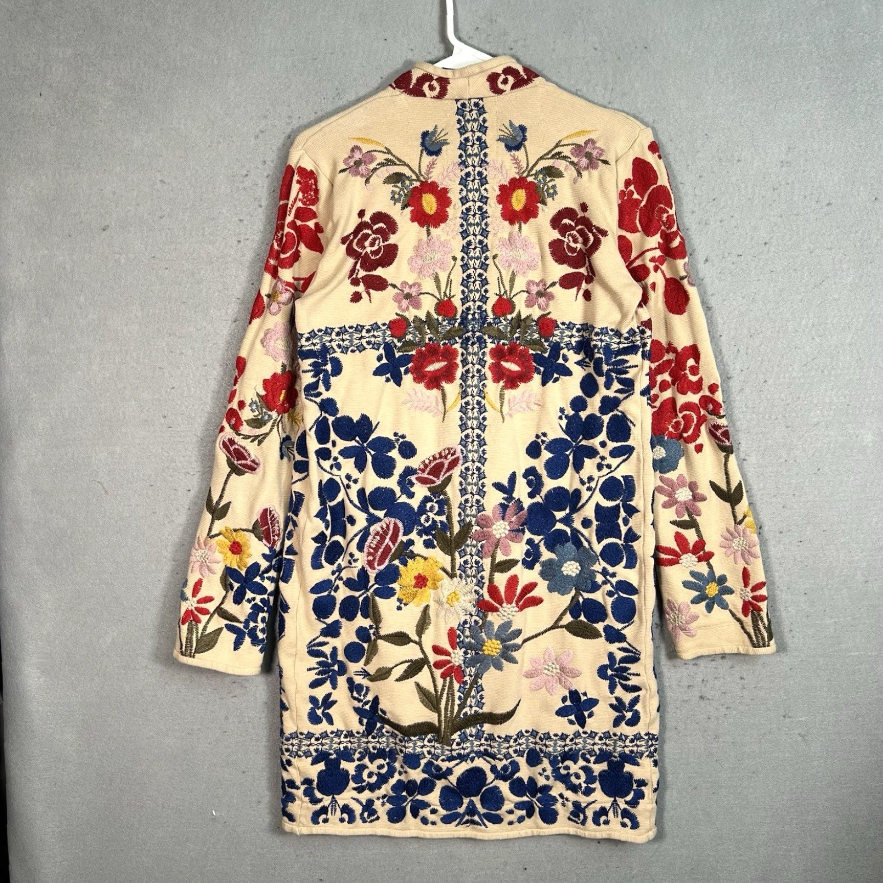 Johnny Was JOHNNY WAS EMBROIDERED DUSTER CARDIGAN JACKET WOMENS XS BEIGE BOHO GEOMETRIC MENS Size XS / US 0-2 / IT 36-38 - 2 Thumbnail