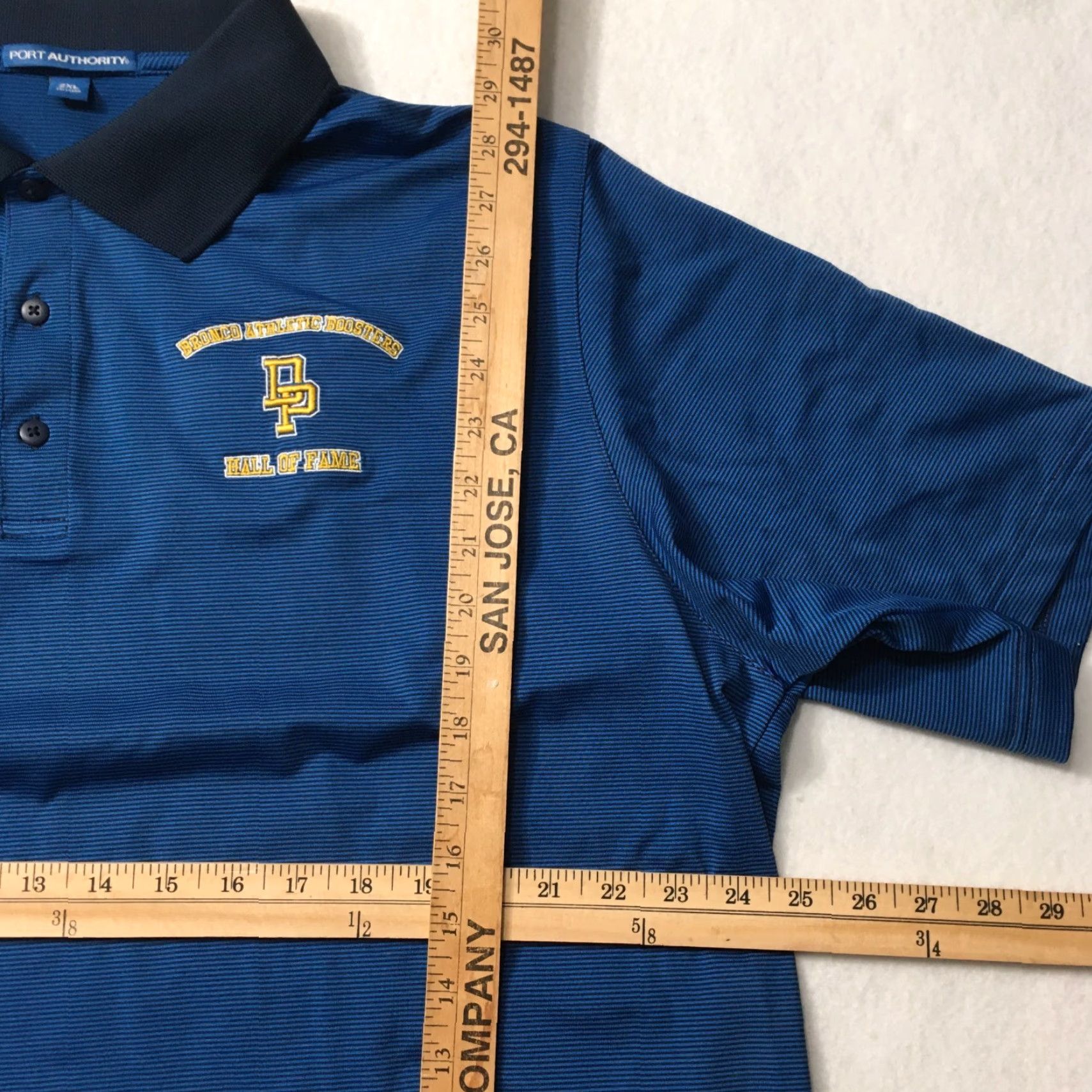 Port Authority Polo Shirt Mens 2XL Blue Port Authority Embroidered Hall of Fame Broncos Shirt Polo Embroidered Blue 2XL Port Authority Mens Size US XXL / EU 58 / 5 - 5 Thumbnail
