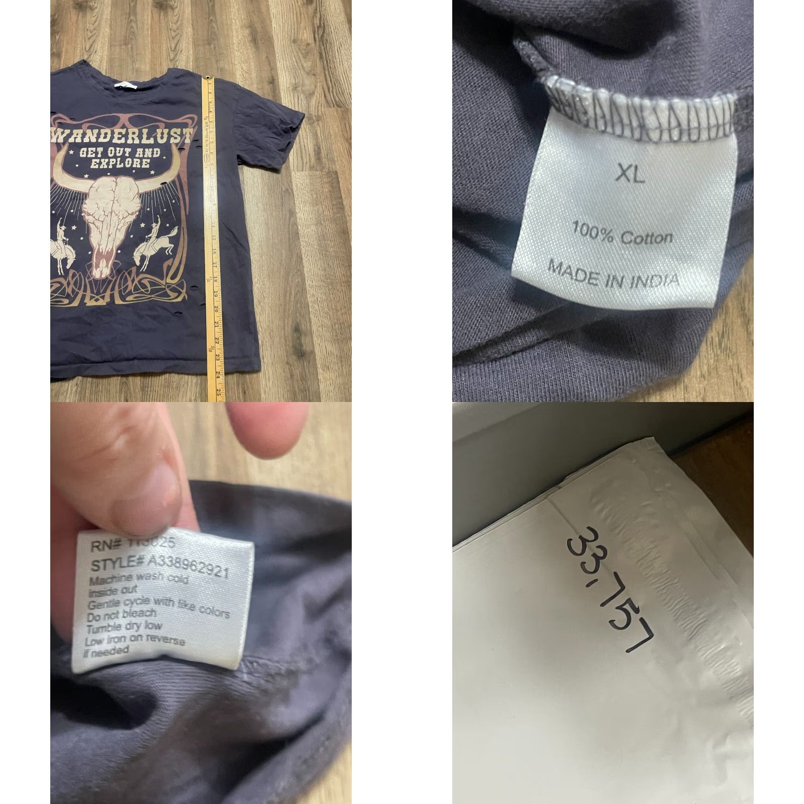 Vintage Love & Lazy Days Shirt Womens XL Gray Wanderlust Get Out and Explore Casual T-Shirt Short Sleeve Crew Neck Pullover Brand Lazy Days Regular Fit Size XL / US 12-14 / IT 48-50 - 8 Thumbnail