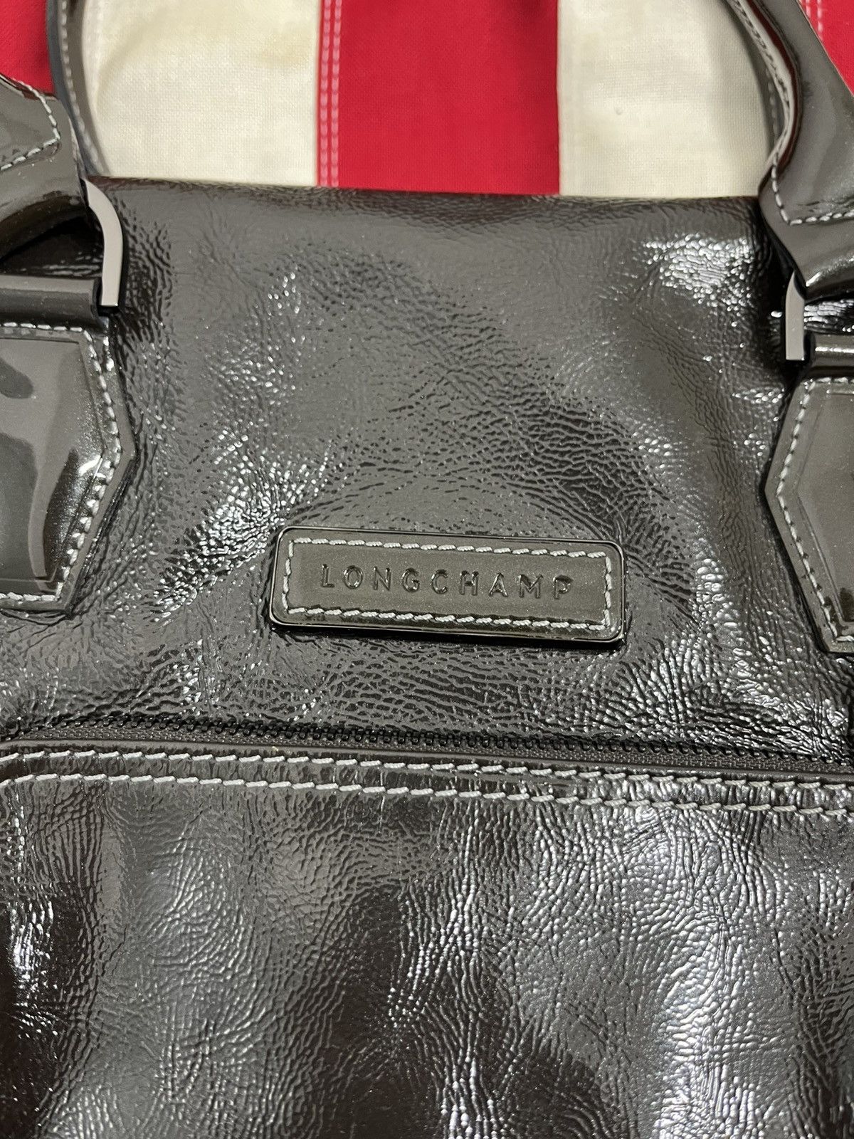 Longchamp Vintage Longchamp Black Patent Bag Size ONE SIZE - 3 Thumbnail