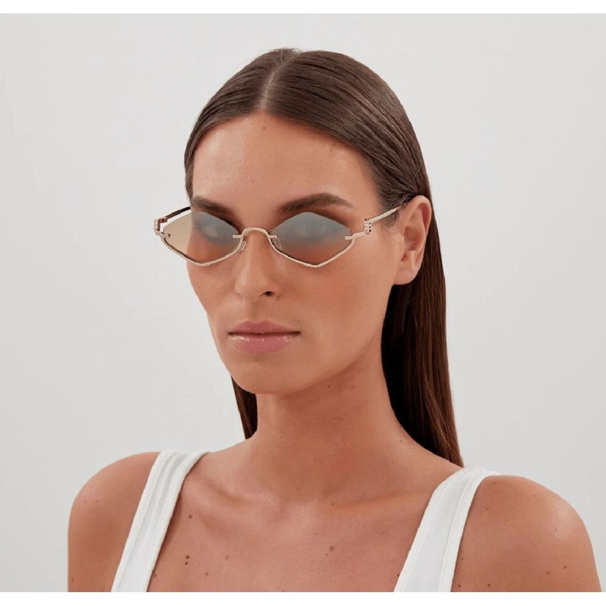 Gucci NEW GUCCI SUNGLASSES GOLD WOMEN GEOMETRIC EYEWEAR GUCCI GG16 Size ONE SIZE - 8 Thumbnail