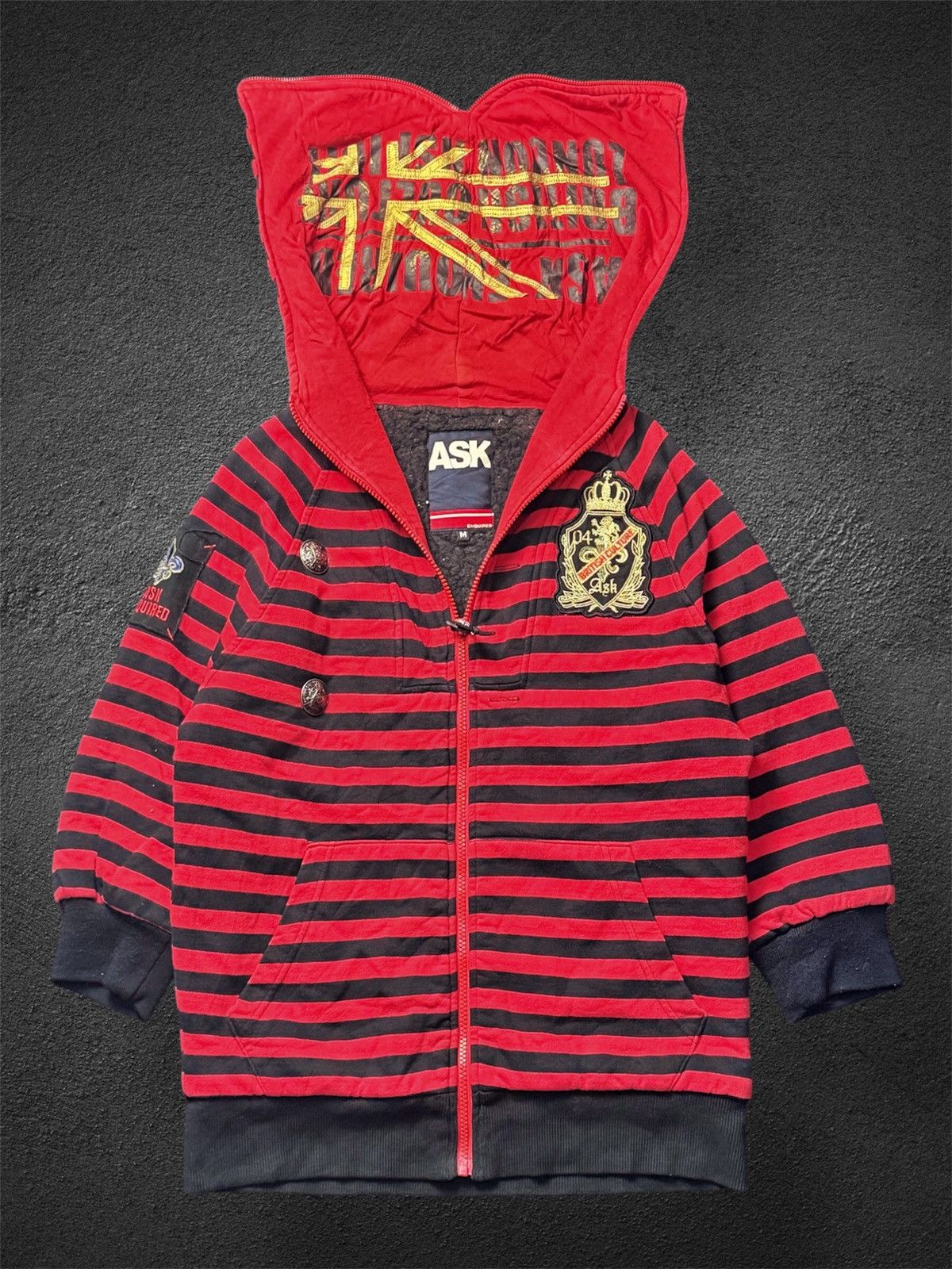 Hysteric Glamour × If Six Was Nine × Japanese Brand Ask Enquired British England Striped Hoodie Mid Sleeve Size US M / EU 48-50 / 2 - 2 Thumbnail