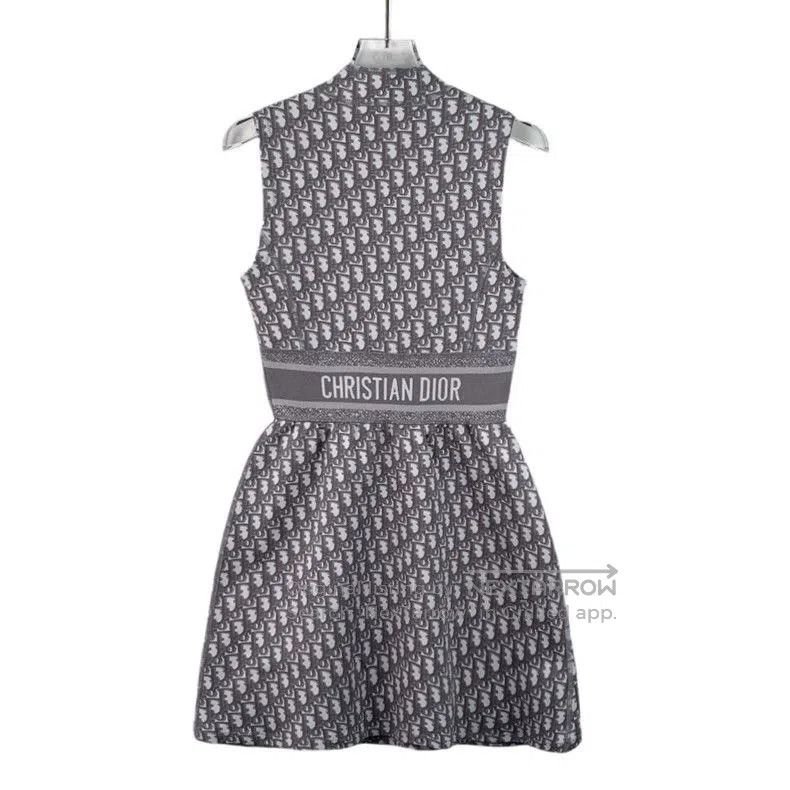 Dior Dior Gray Logo Sleeveless Dress. Size US XS / EU 42 / 0 - 2 Thumbnail