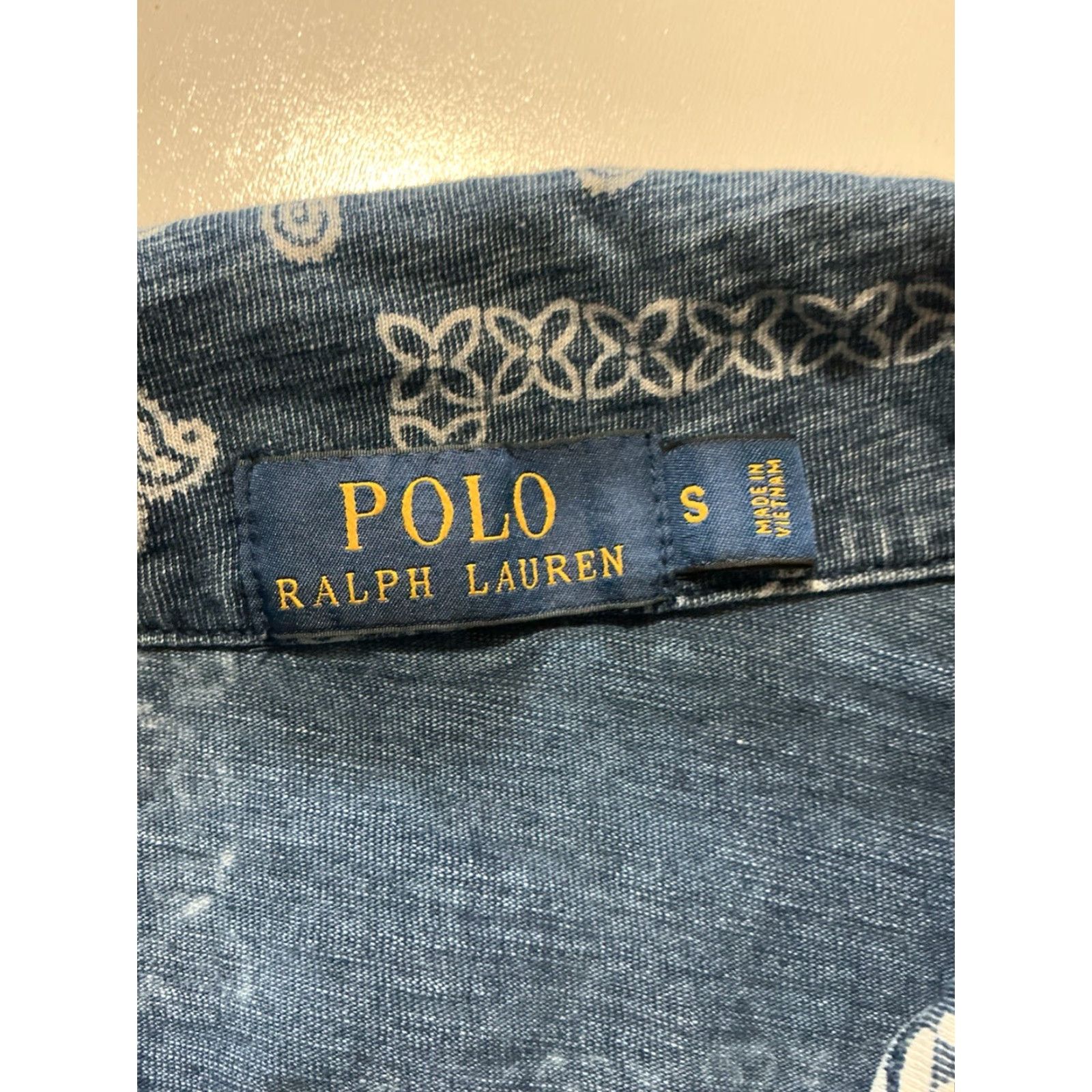 Polo Ralph Lauren Polo Ralph Lauren Polo Shirt Bandana Paisley Indigo Blue All Over Print S/S Sz.S Mens Size US S / EU 44-46 / 1 - 6 Thumbnail