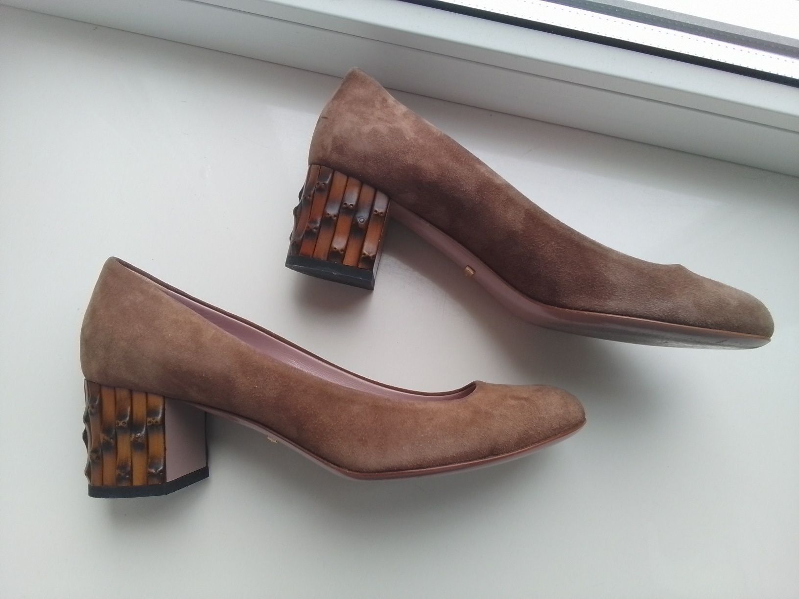 Gucci Gucci Leather Suede Heels Mules Size US 7 / IT 37 - 1 Thumbnail