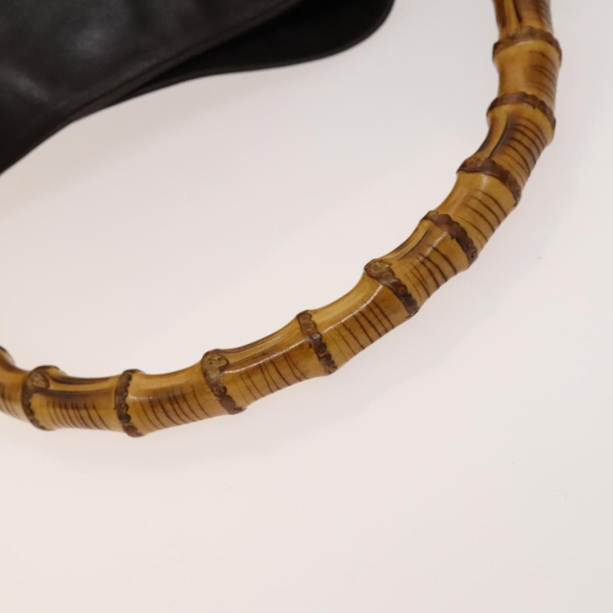 Gucci GUCCI Bamboo Shoulder Bag Leather Brown Gold Size ONE SIZE - 9 Thumbnail