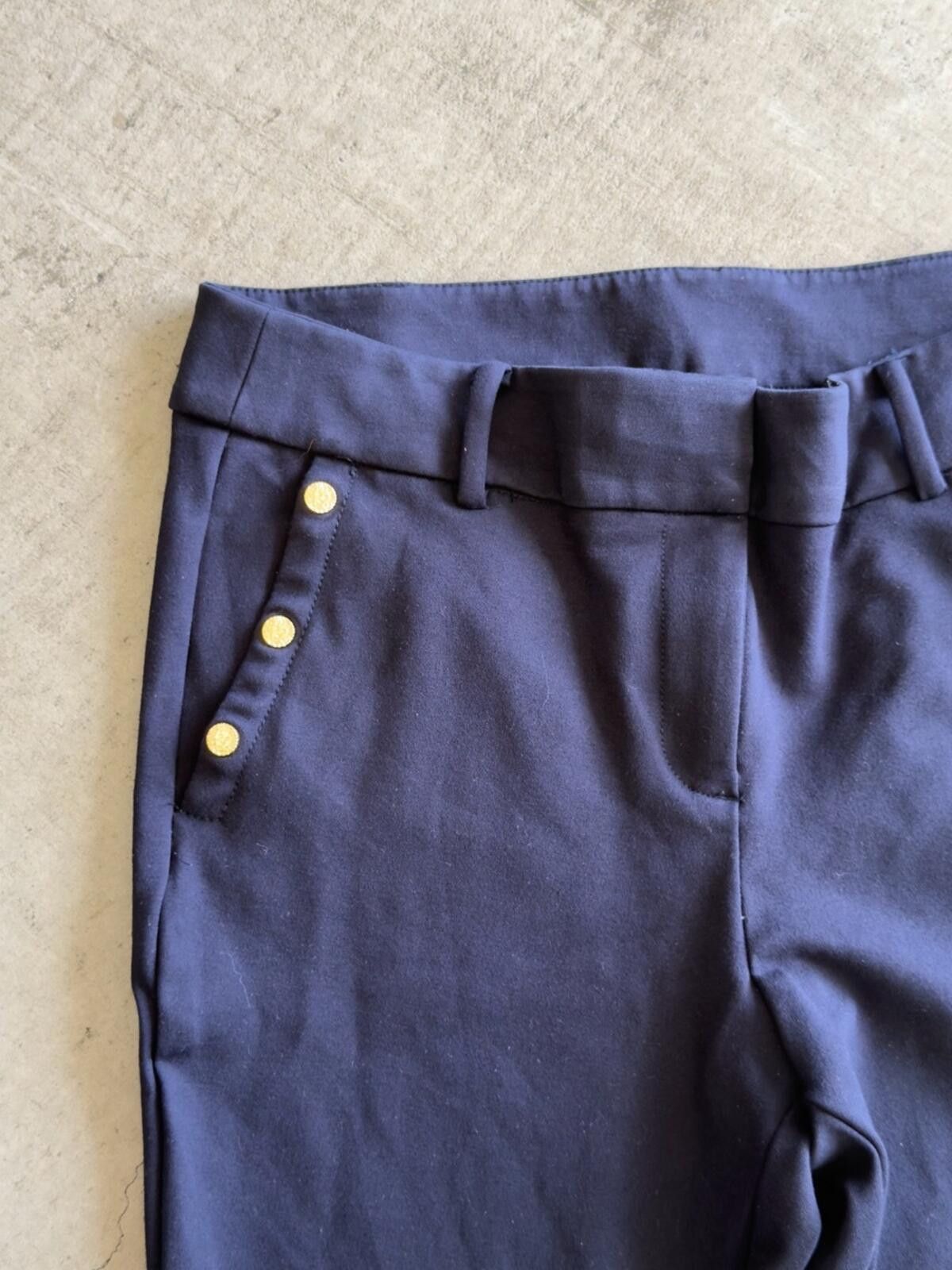 Other Anne Klein / Gold Button Detail Stretch Pants Leggings Size 32" / US 10 / IT 46 - 5 Thumbnail