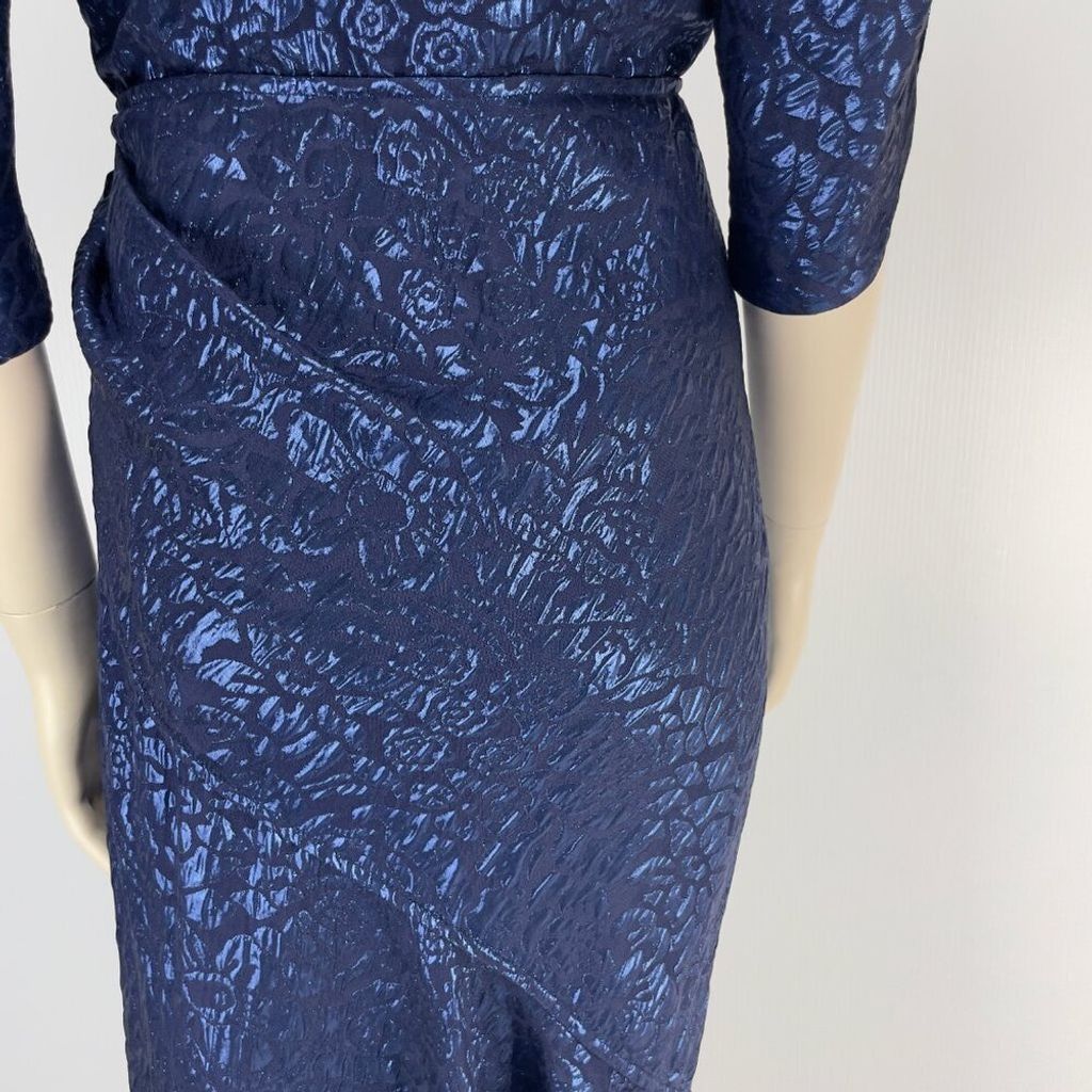 Etro ETRO 2480$ NWT Metallic Cloqué Floral Dress Royal blue IT 40 Size S / US 4 / IT 40 - 12 Thumbnail